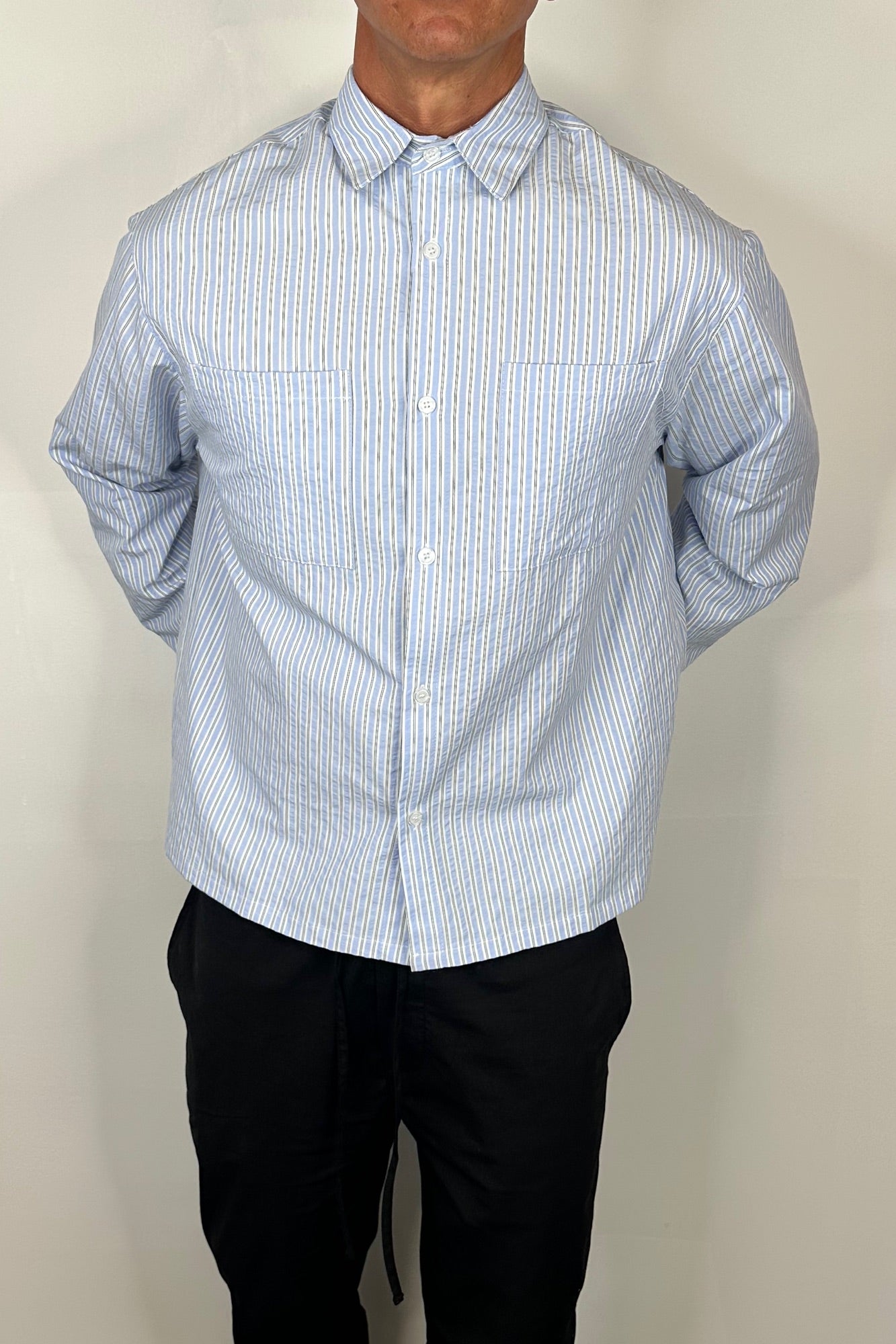 Miles Stripe Shirt Blue