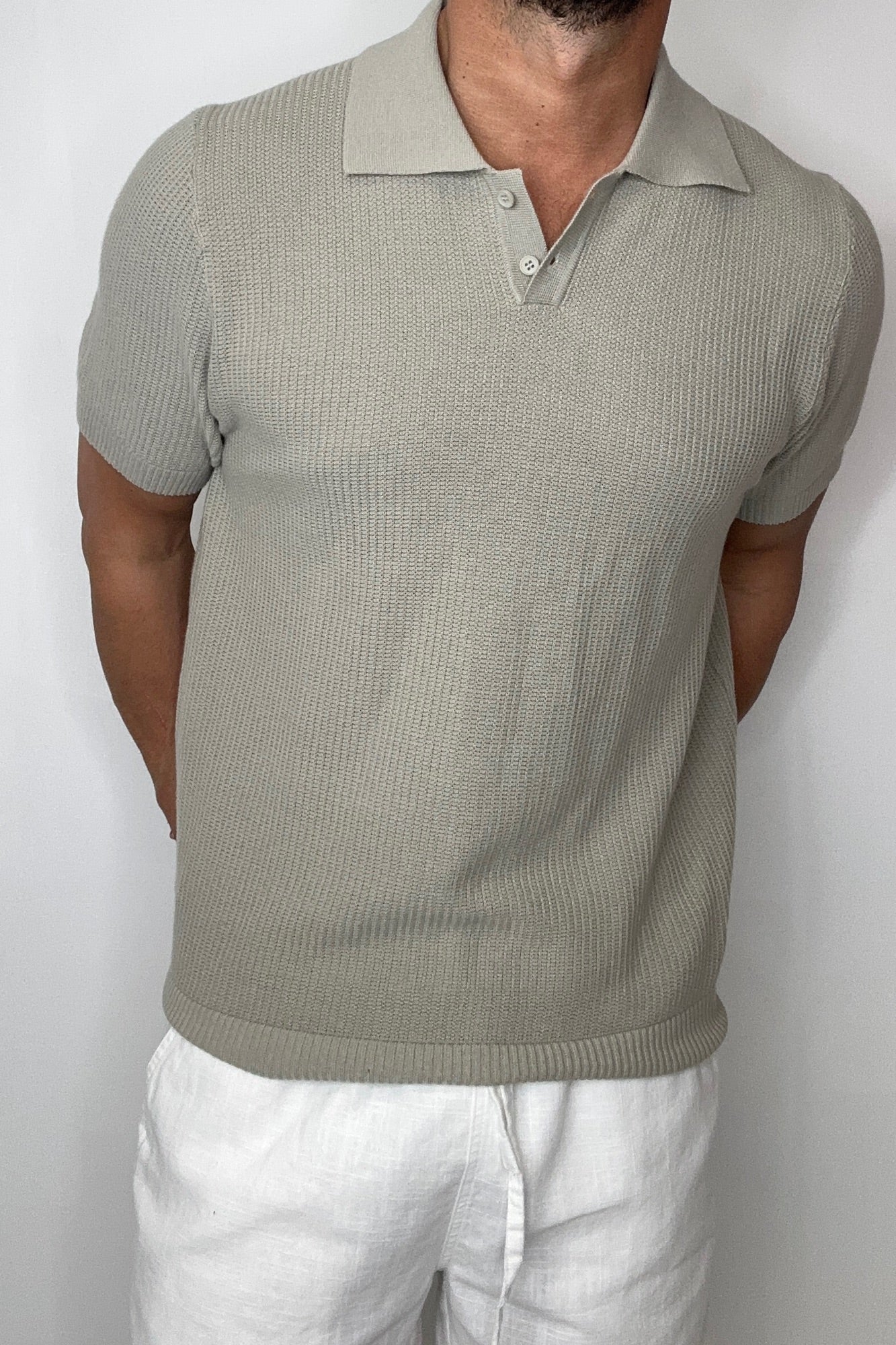 Soft Knit Polo Grey