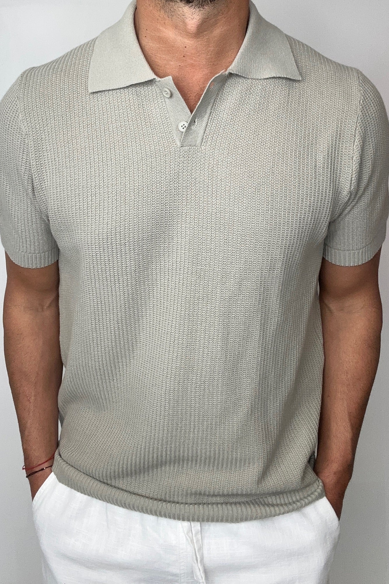 Soft Knit Polo Grey