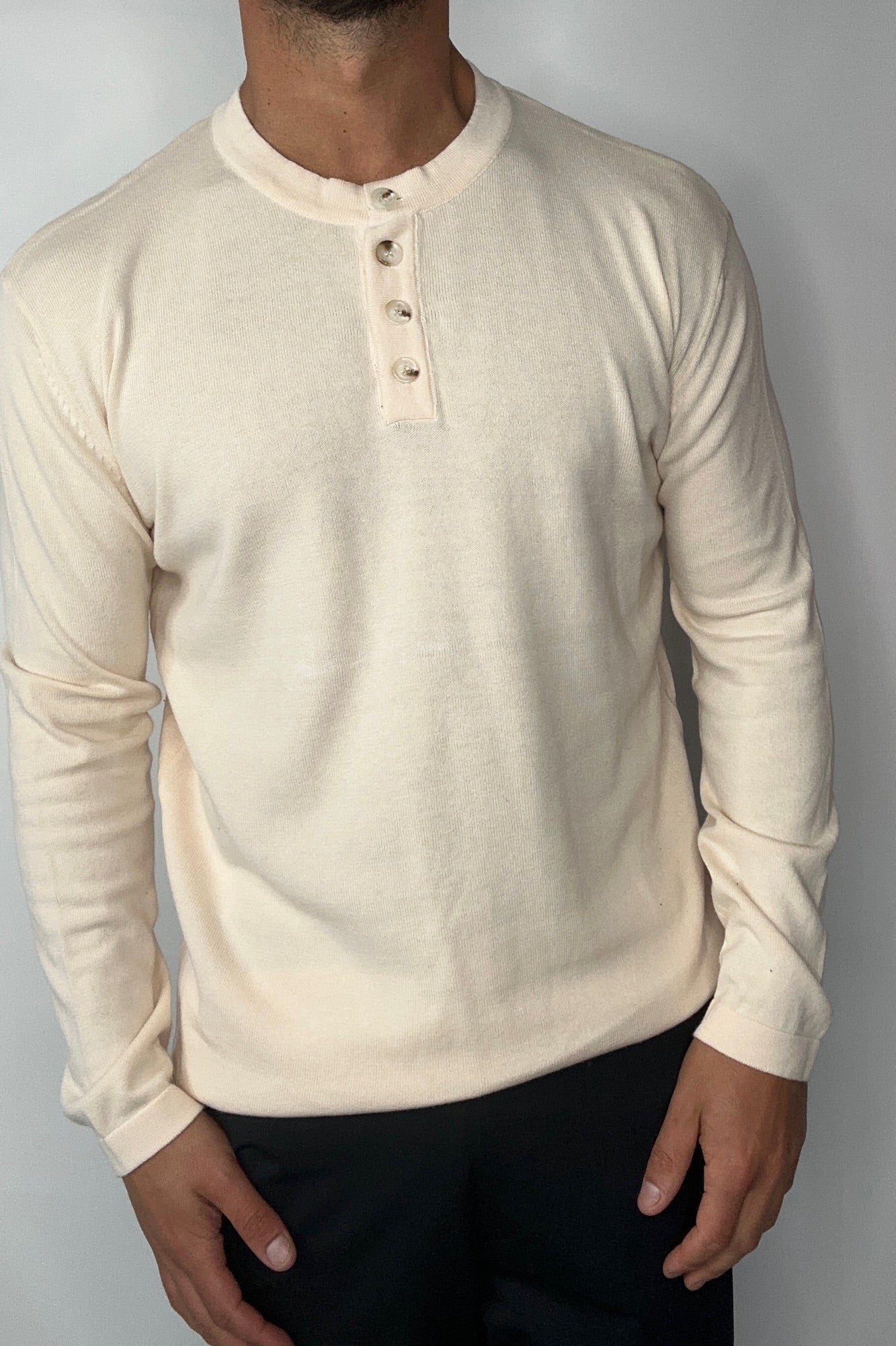 Jackson Fitted Henley Ivory
