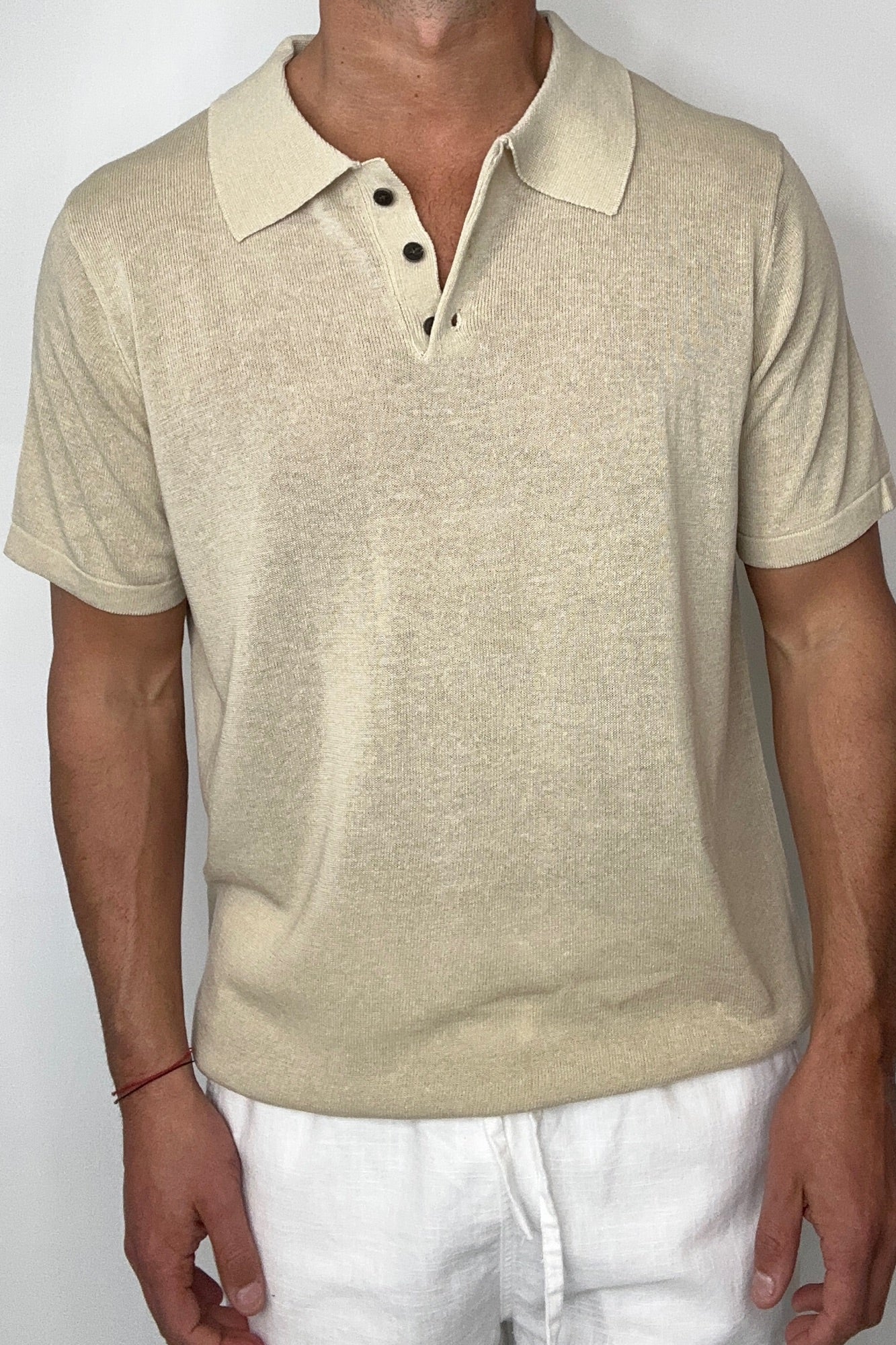 Relaxed Soft Knit Polo Sand