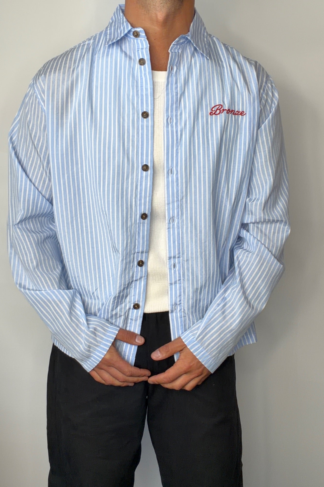 Chad Stripe Shirt Blue