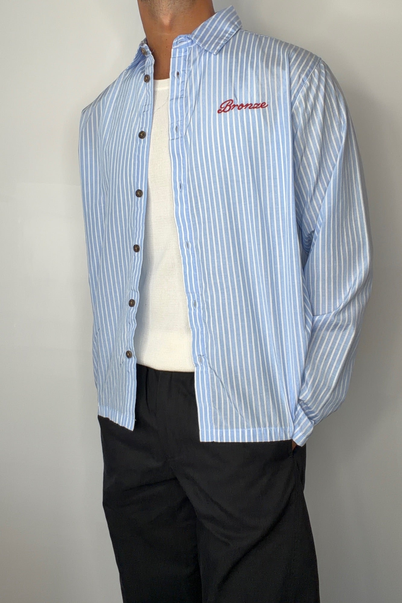 Chad Stripe Shirt Blue