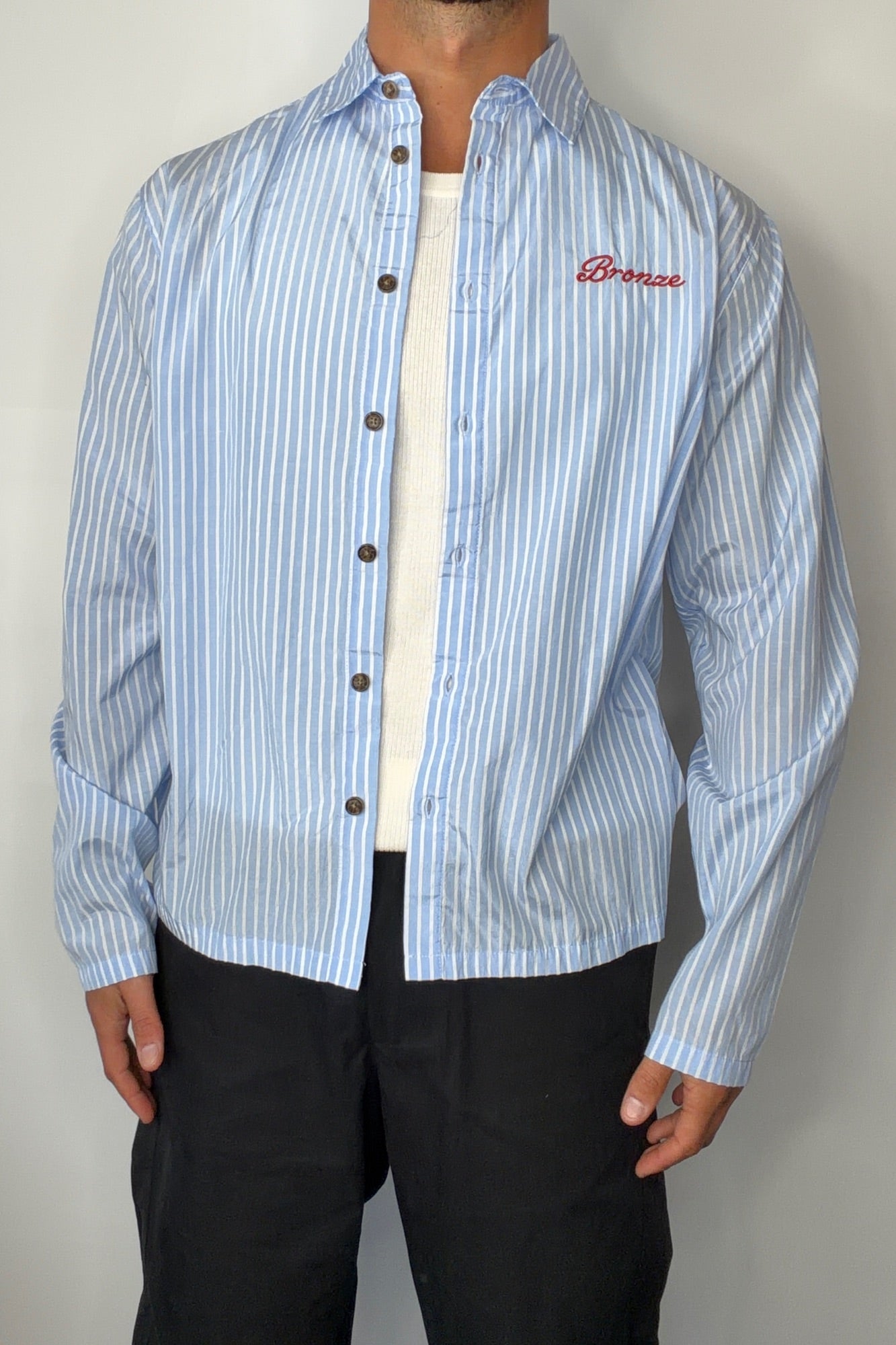 Chad Stripe Shirt Blue