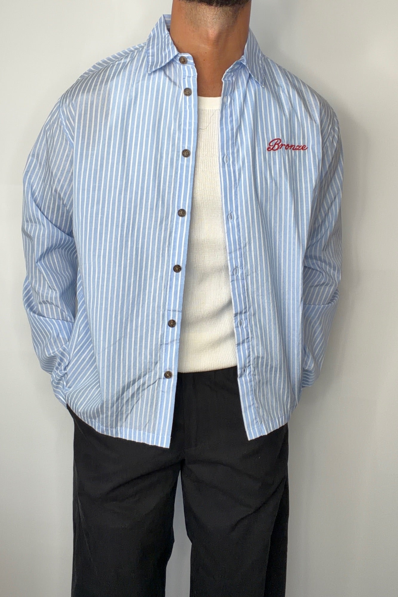 Chad Stripe Shirt Blue