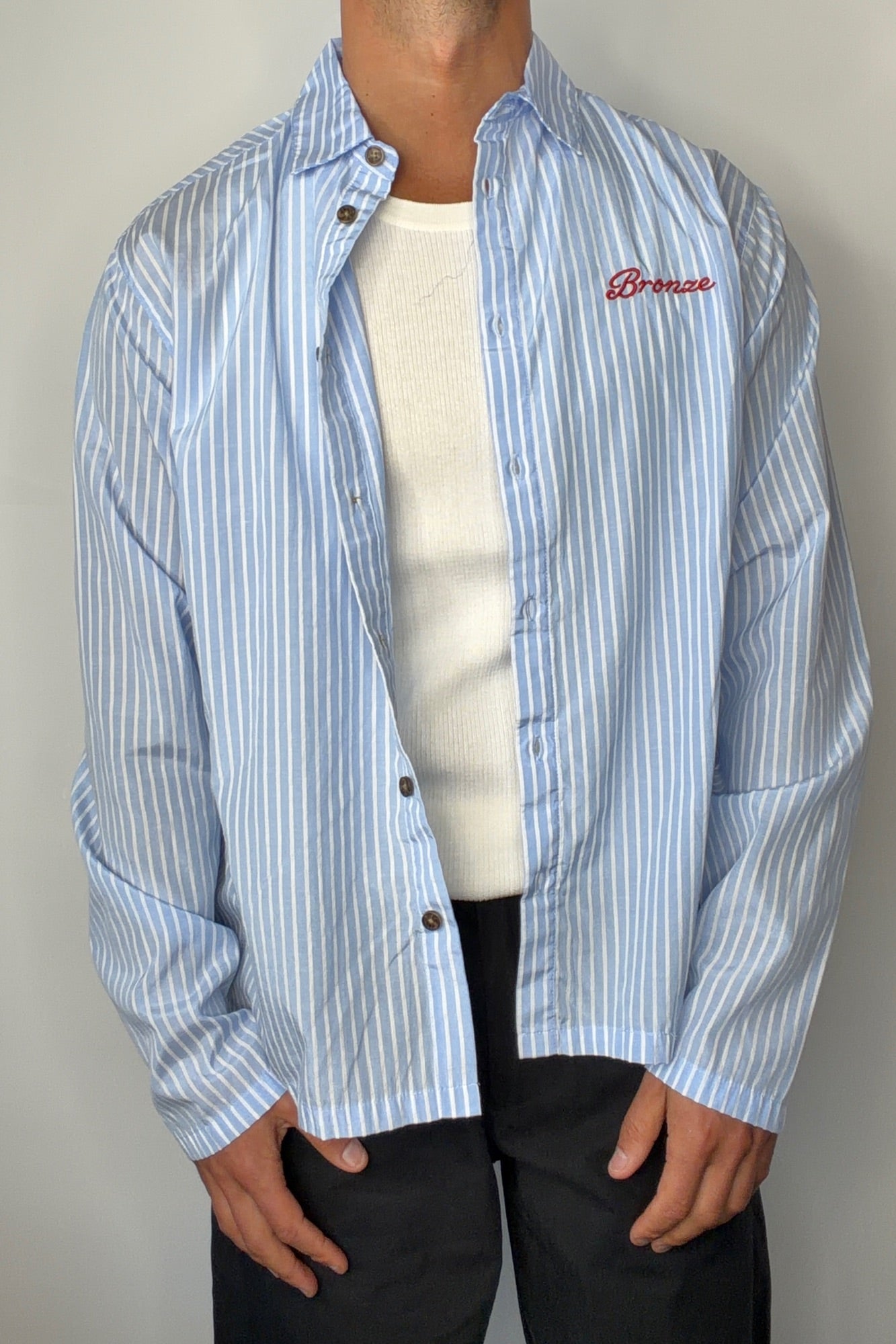 Chad Stripe Shirt Blue