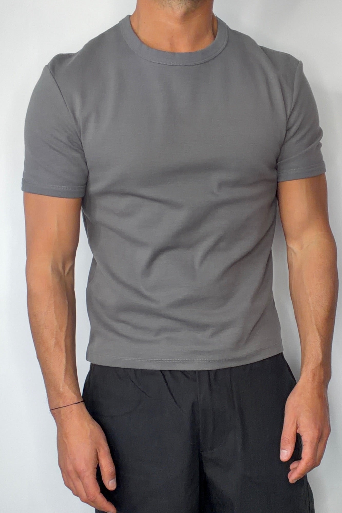 Charlie Ringer Tee Plain Charcoal