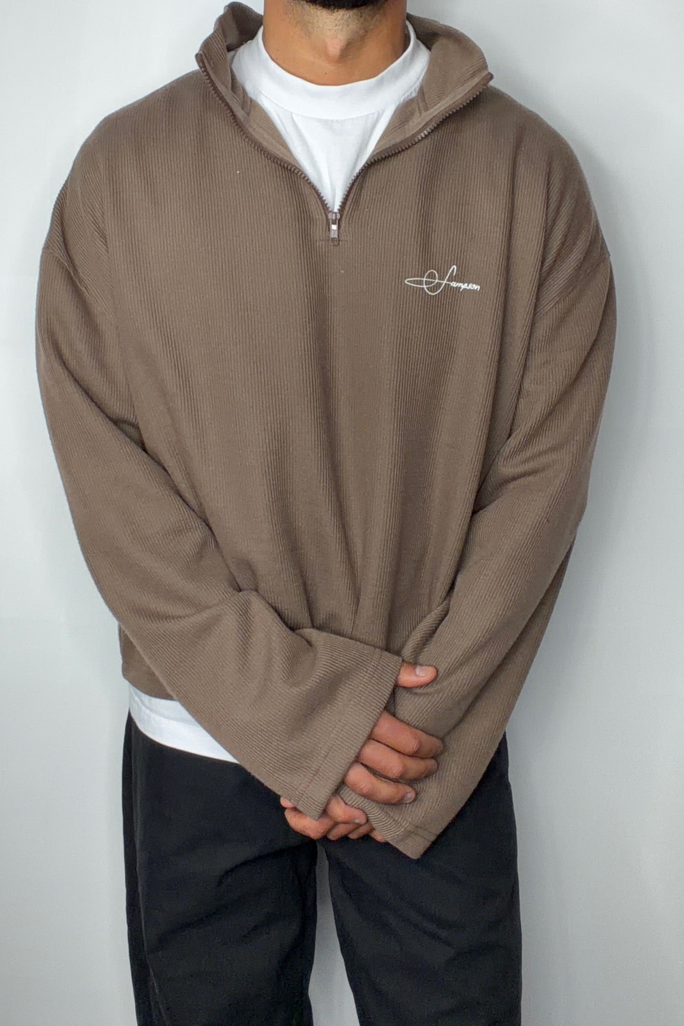 Sampson Half Zip Sweater Choc