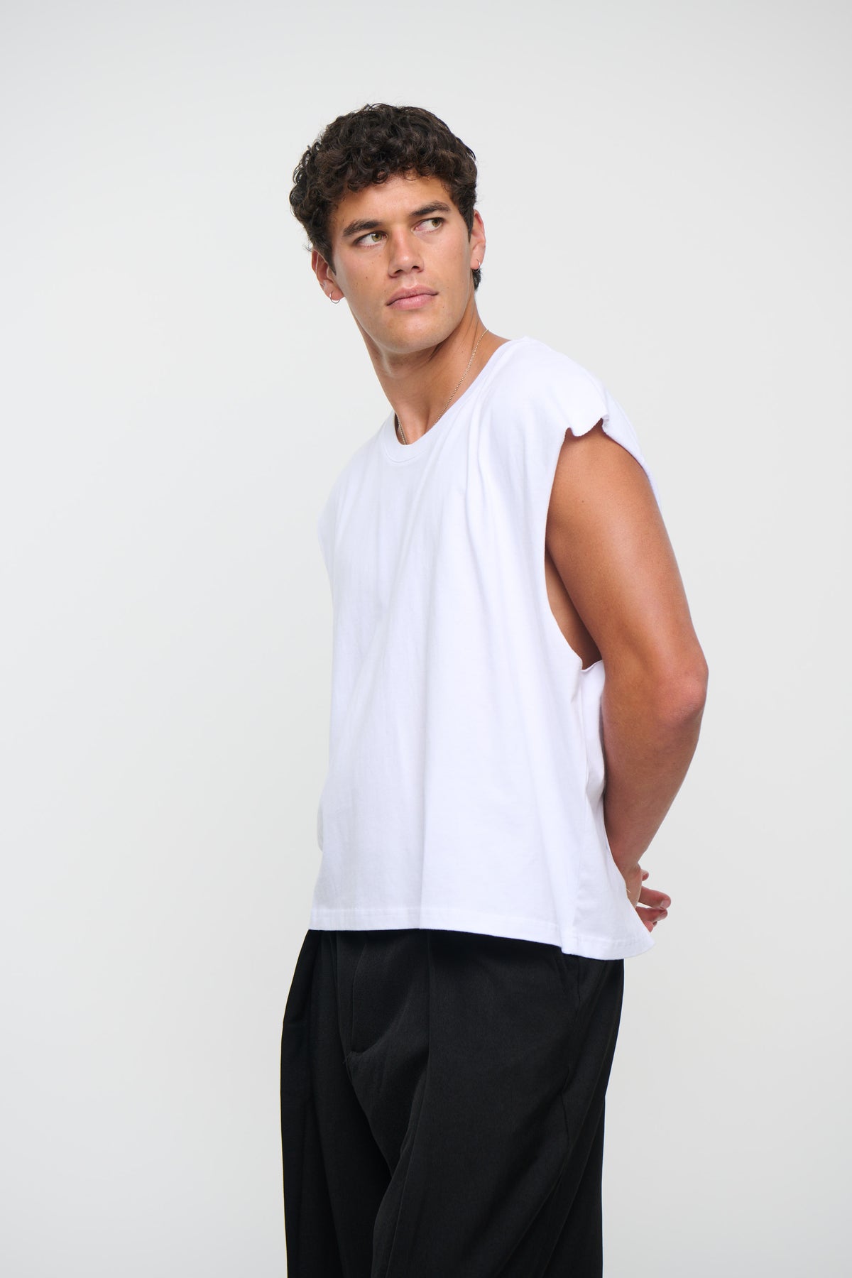NTH Crop Box Tank White