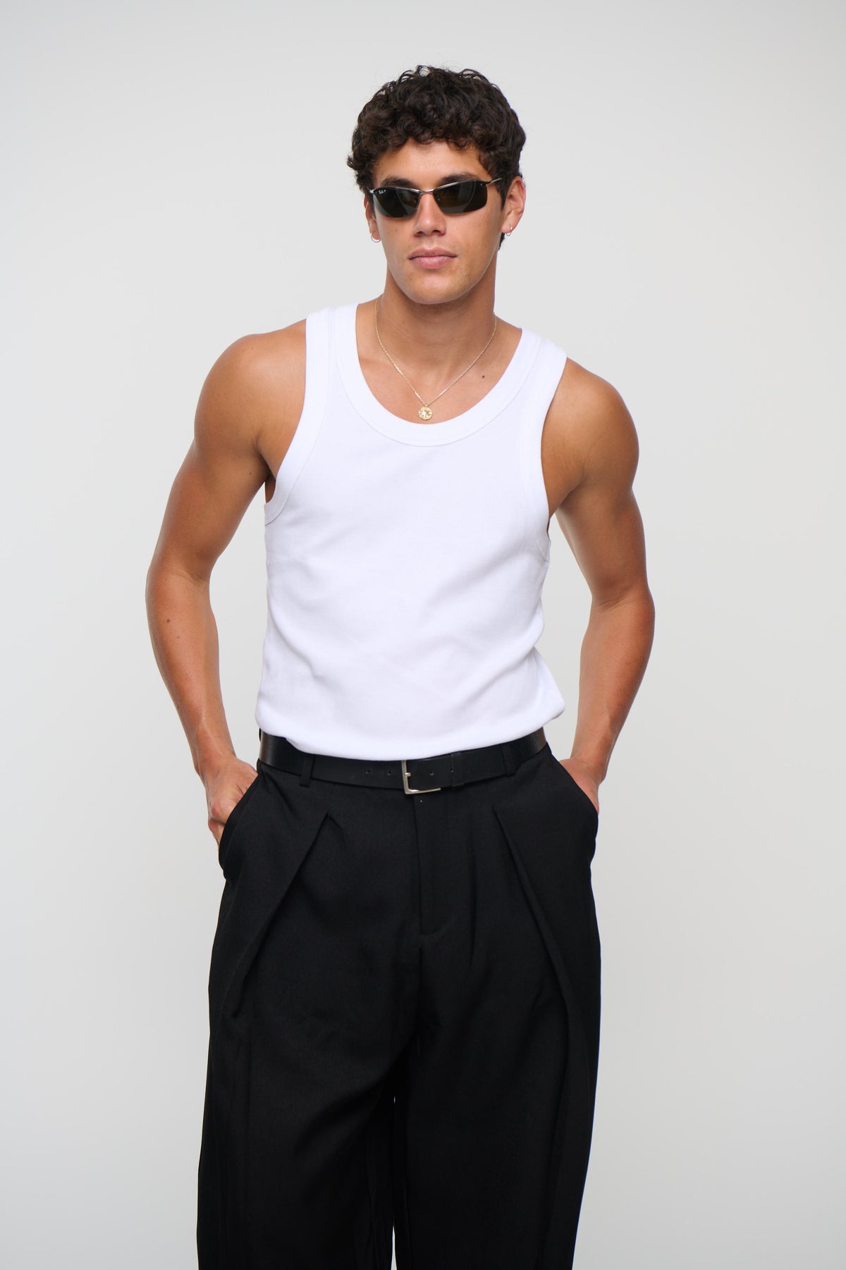 Mitchell Ribbed Tank White