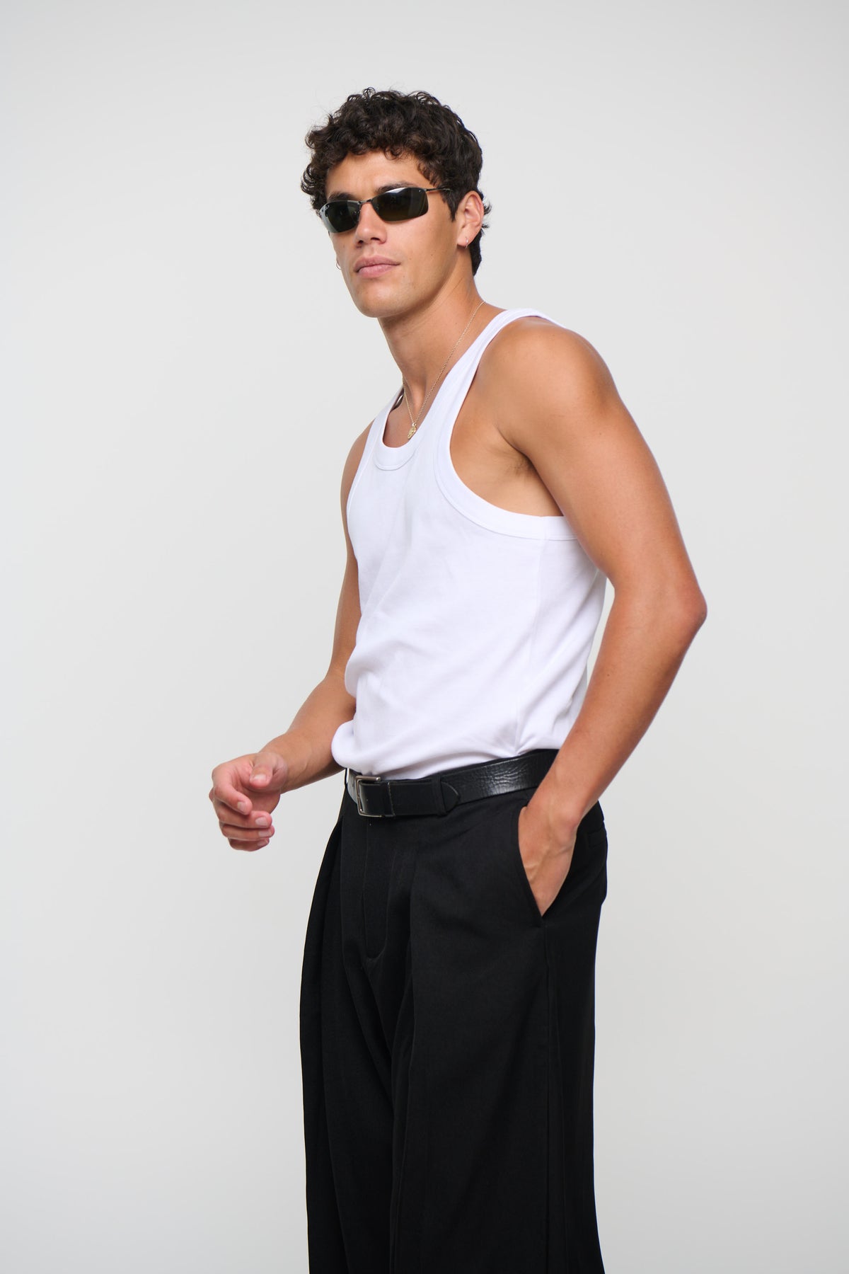 Mitchell Ribbed Tank White