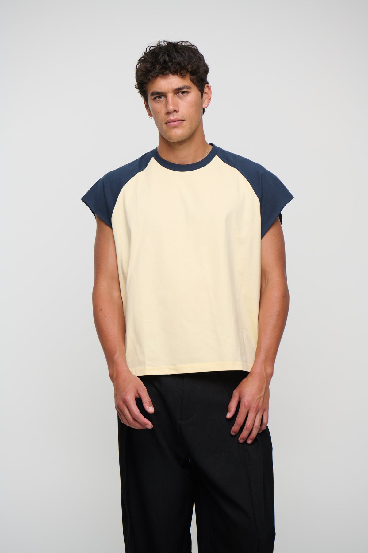 Raglan Crop Box Tank Midnight