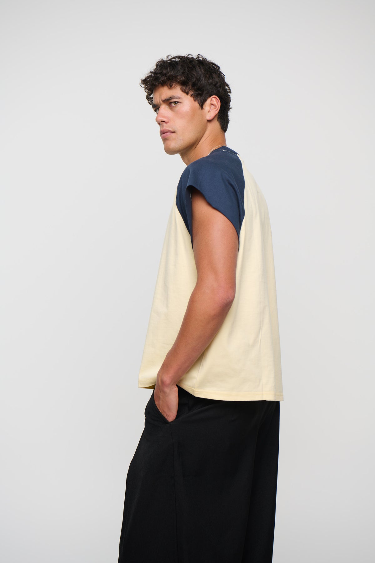 Raglan Crop Box Tank Midnight