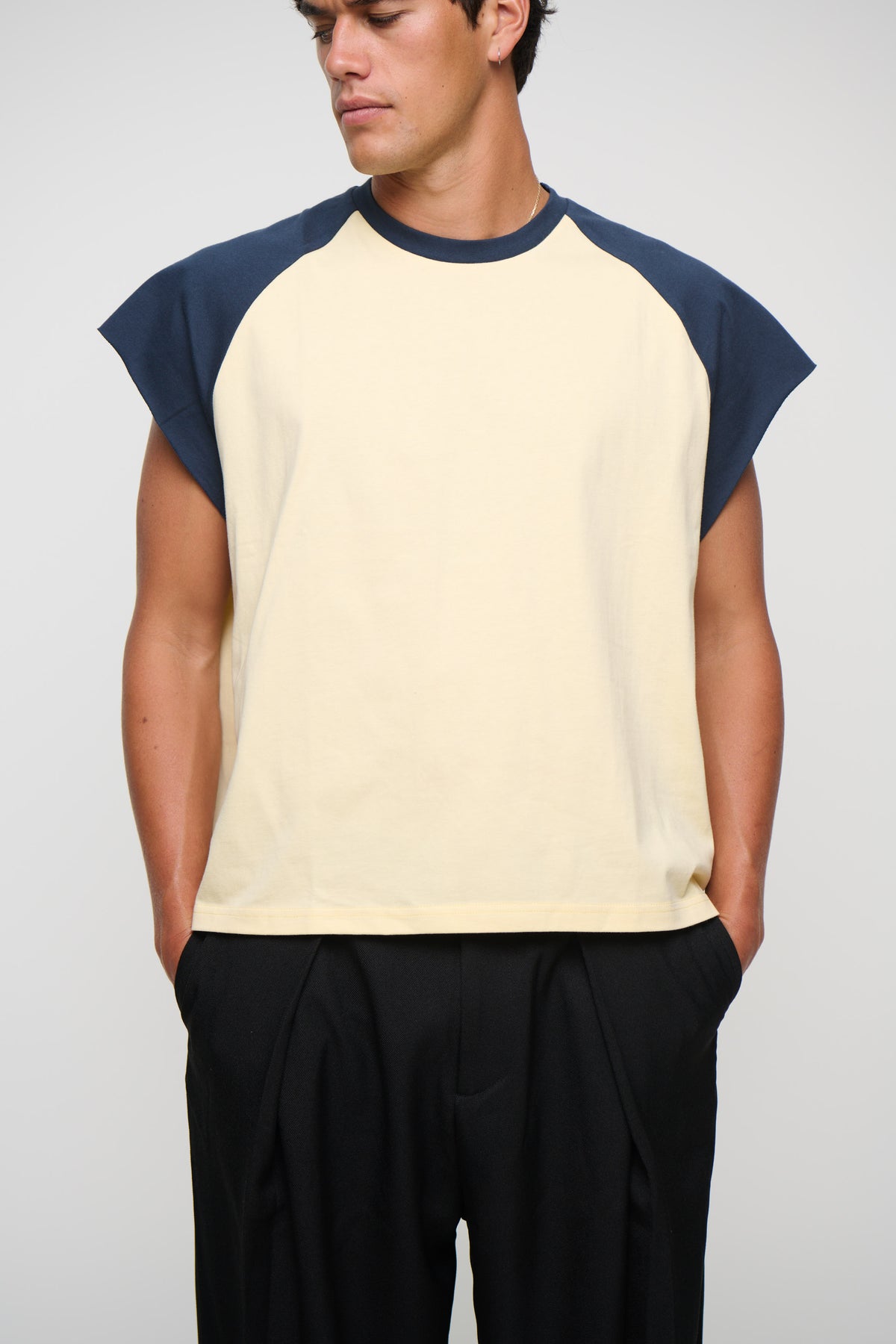 Raglan Crop Box Tank Midnight