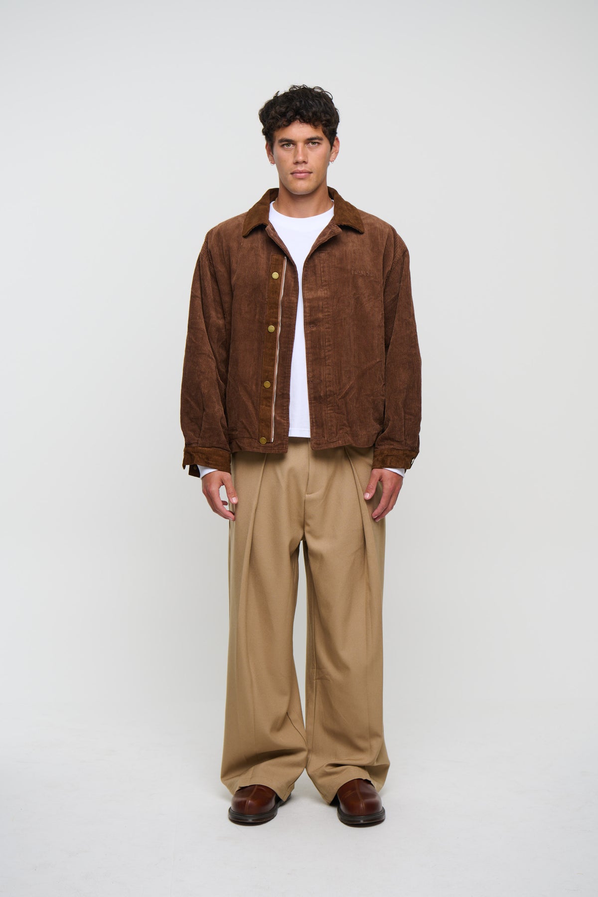 Relaxed Cord Bomber Choc