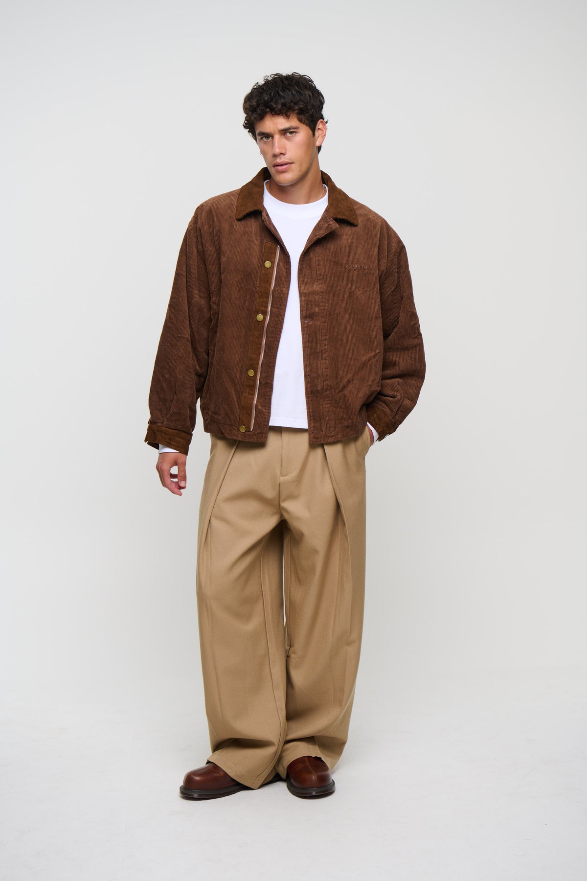 Relaxed Cord Bomber Choc