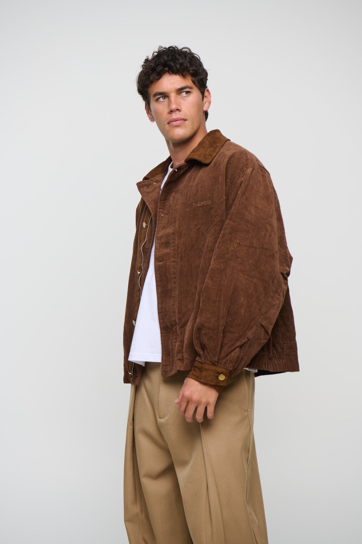 Relaxed Cord Bomber Choc
