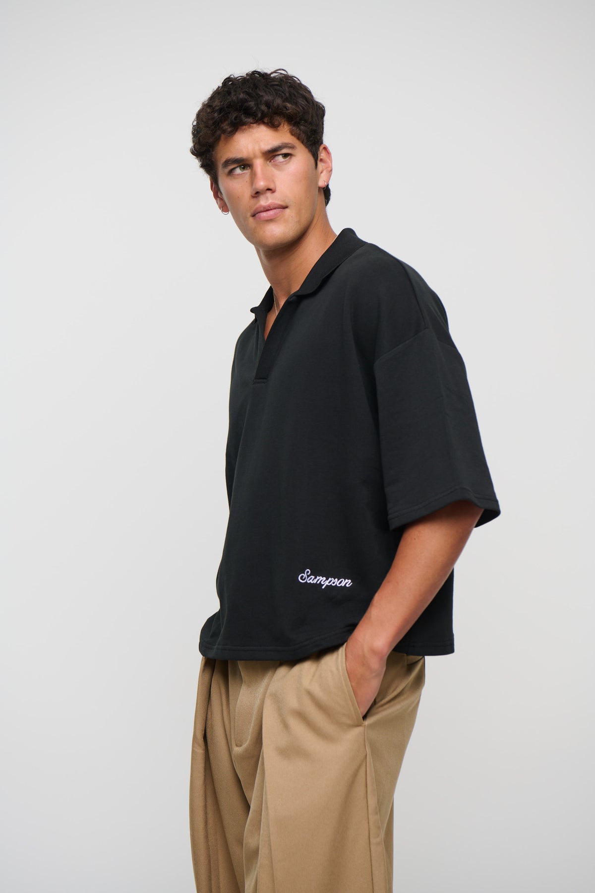 Jersey Crop Polo Embroidery Logo
