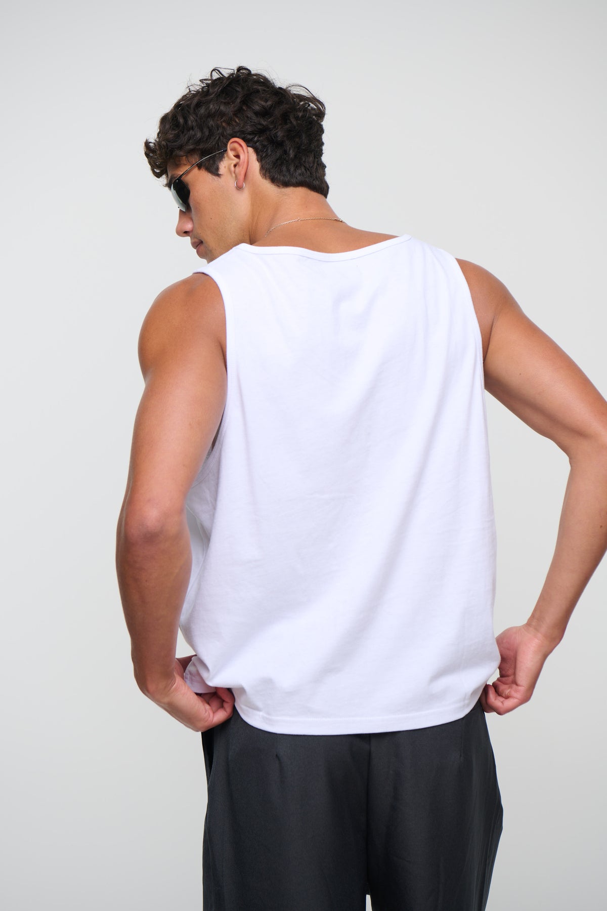 Richie Loose Crop Tank White