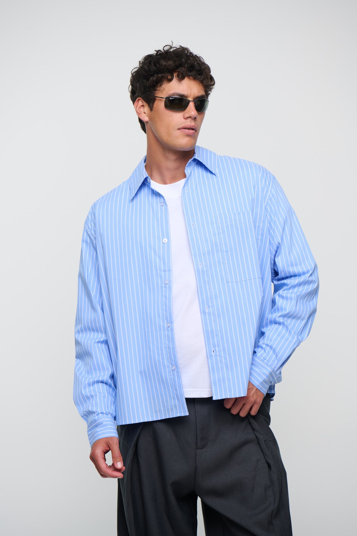 Mitch Stripe Shirt Blue