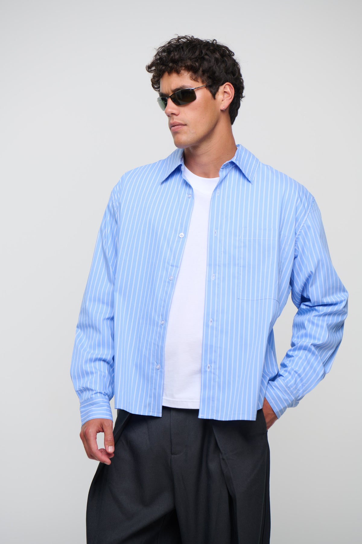 Mitch Stripe Shirt Blue
