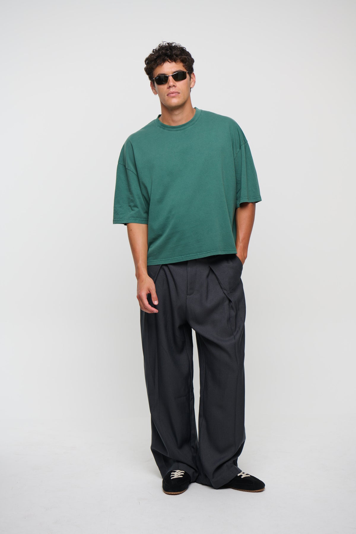 NTH Crop Box Tee Dark Green