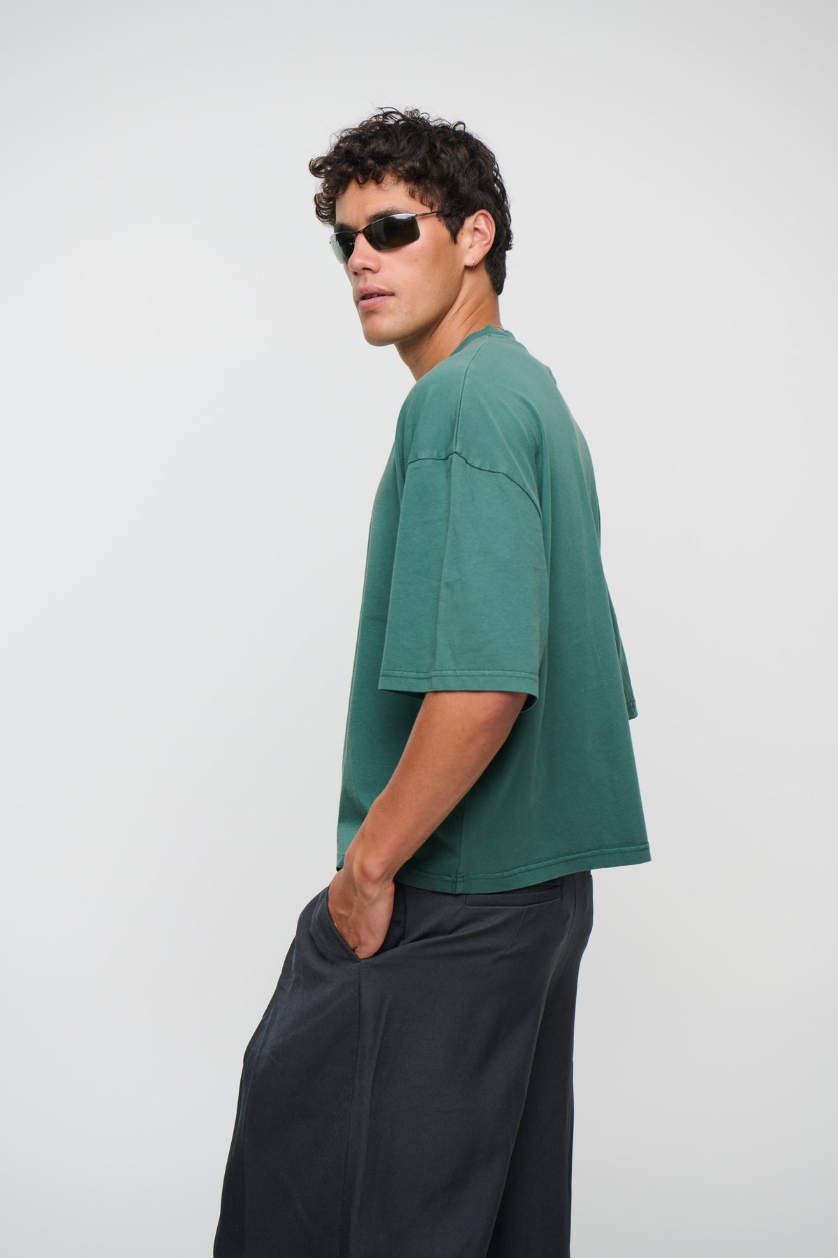 NTH Crop Box Tee Dark Green