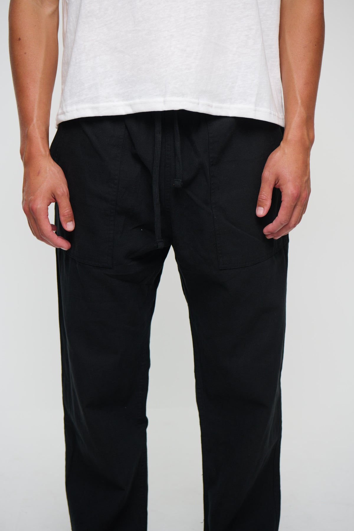 Cooper Straight Cotton Pant Black