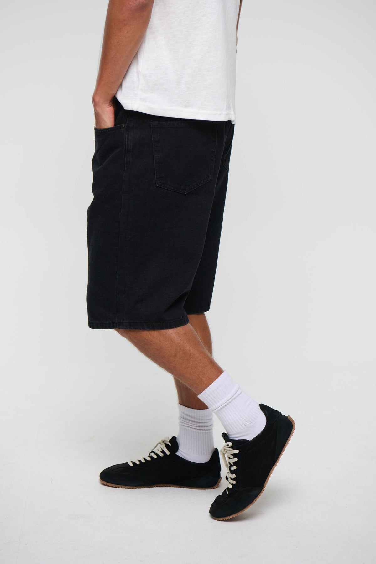 Flint Baggy Denim Jort Black