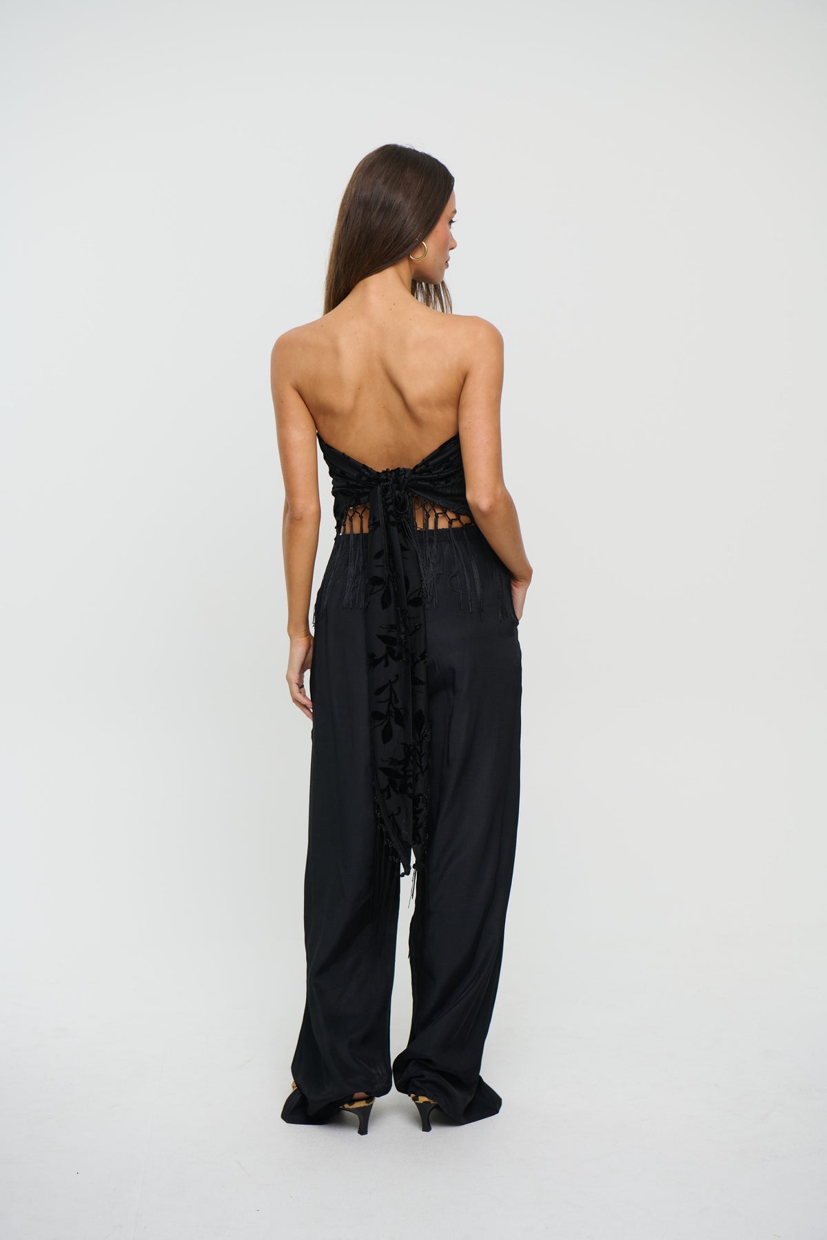 Olivera Fringe Scarf Set Black