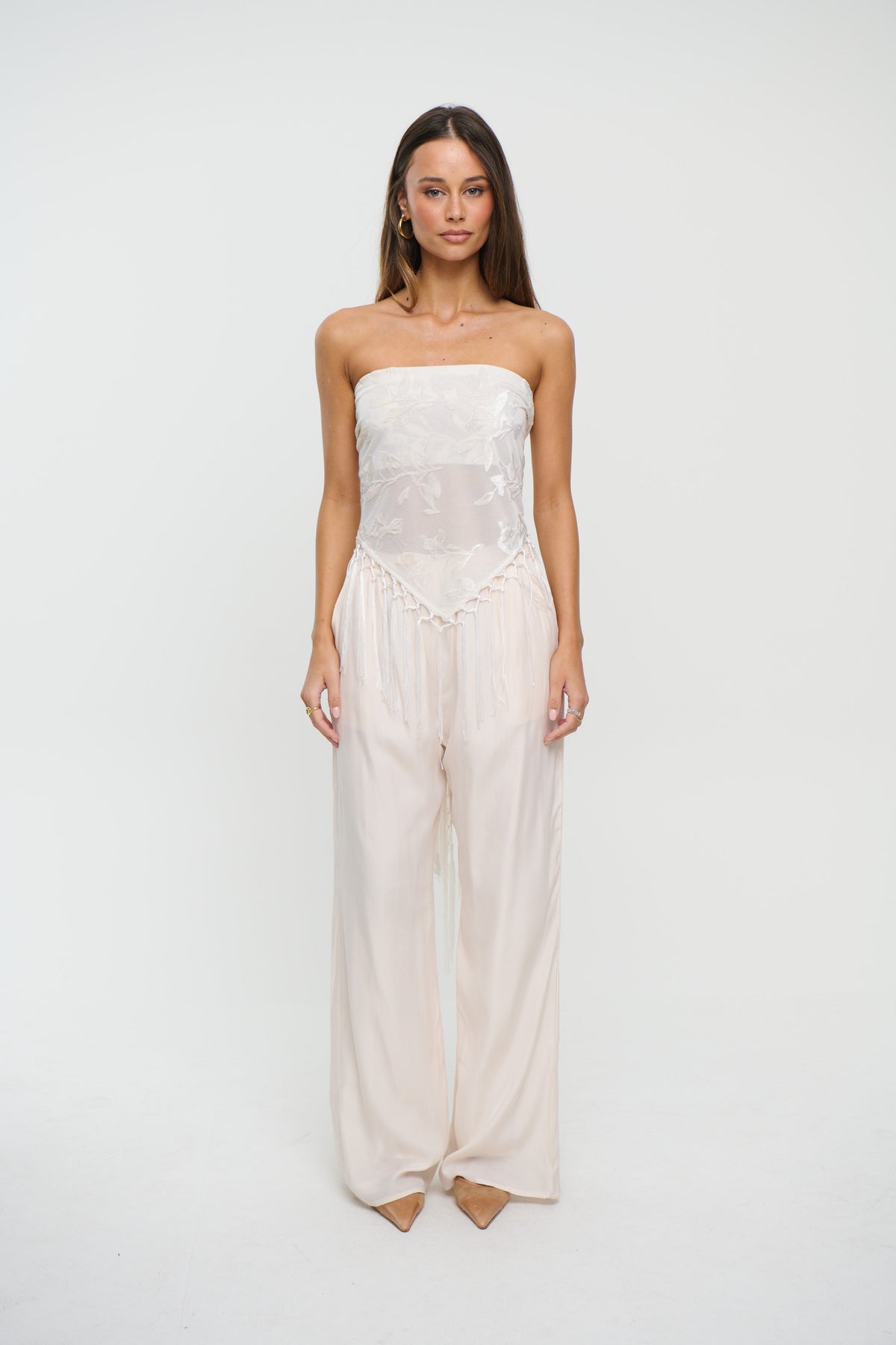 Olivera Fringe Scarf Set White