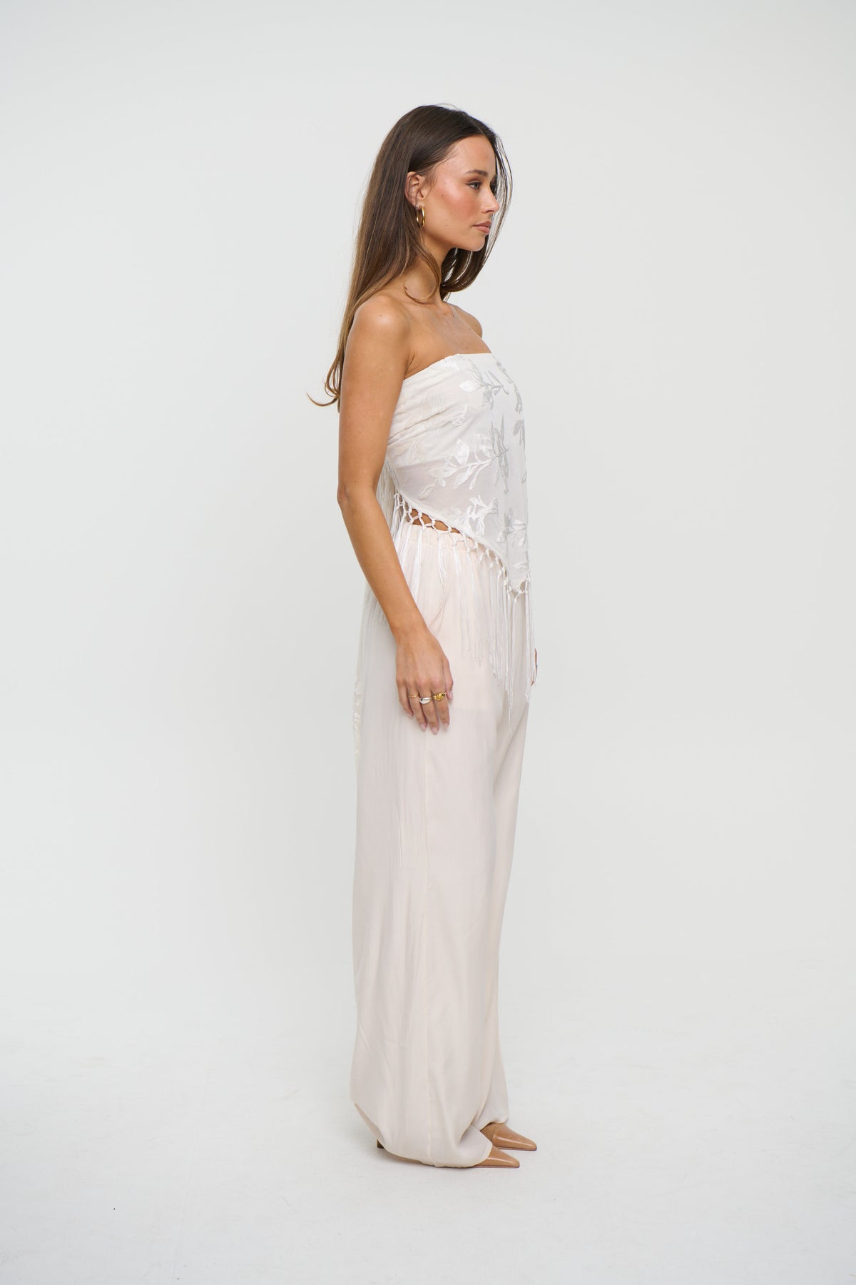 Olivera Fringe Scarf Set White