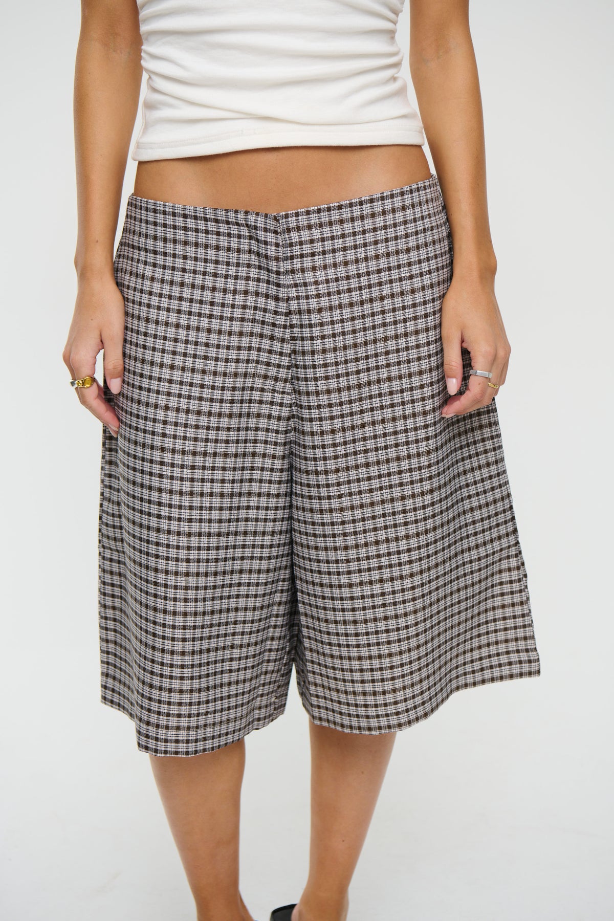 Ida Long Short Beige Check