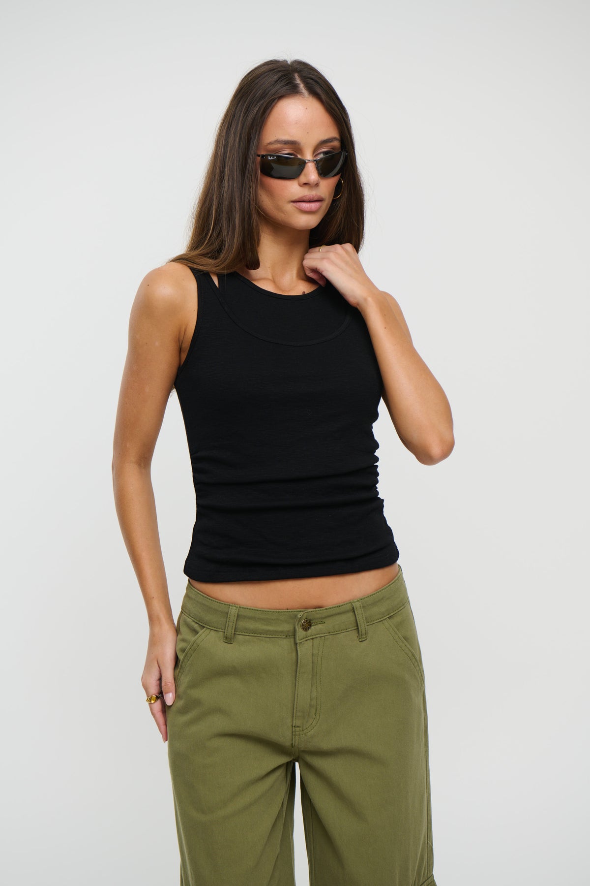 Jaida Layered Tank Black