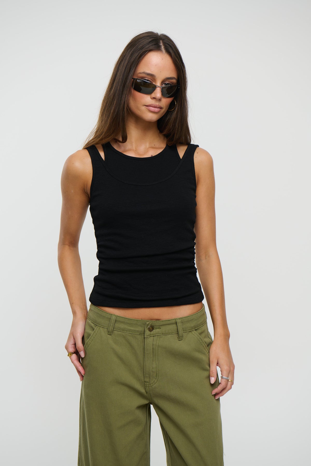 Jaida Layered Tank Black