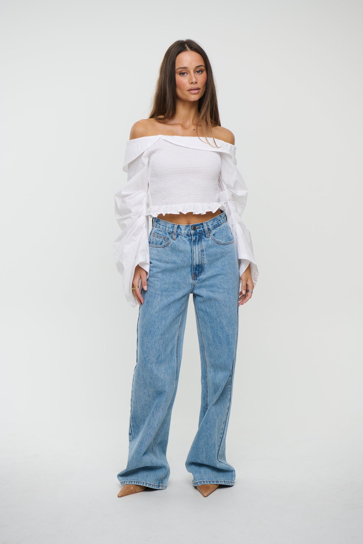 Gracie Off The Shoulder Top White
