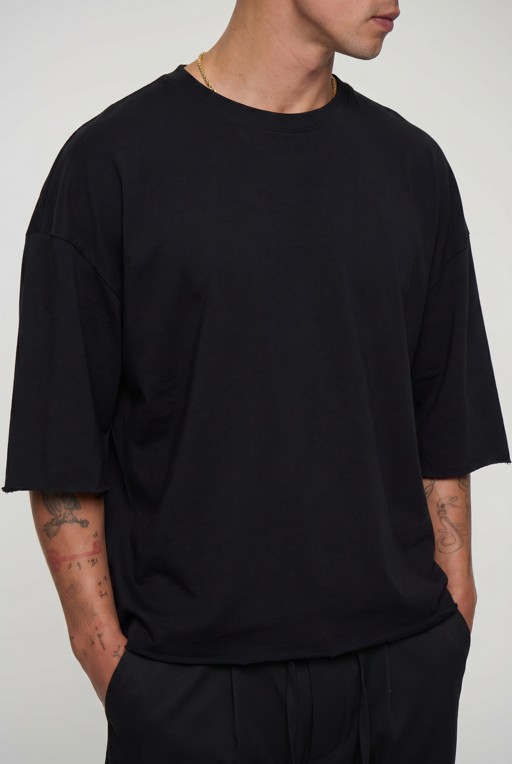 Raw 200G Cotton Box Tee Black