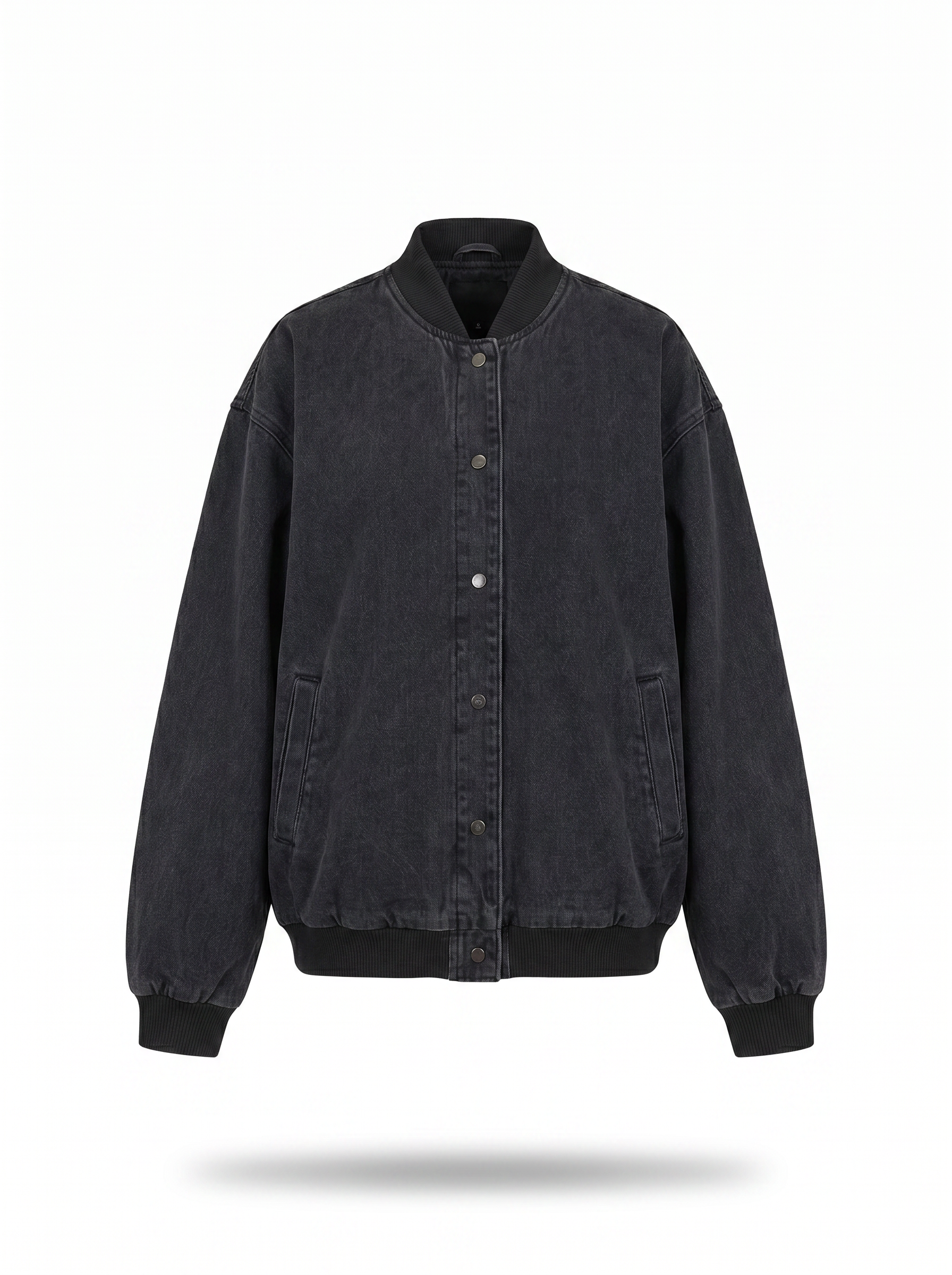 Unisex Vintage Bomber Denim Jacket Black