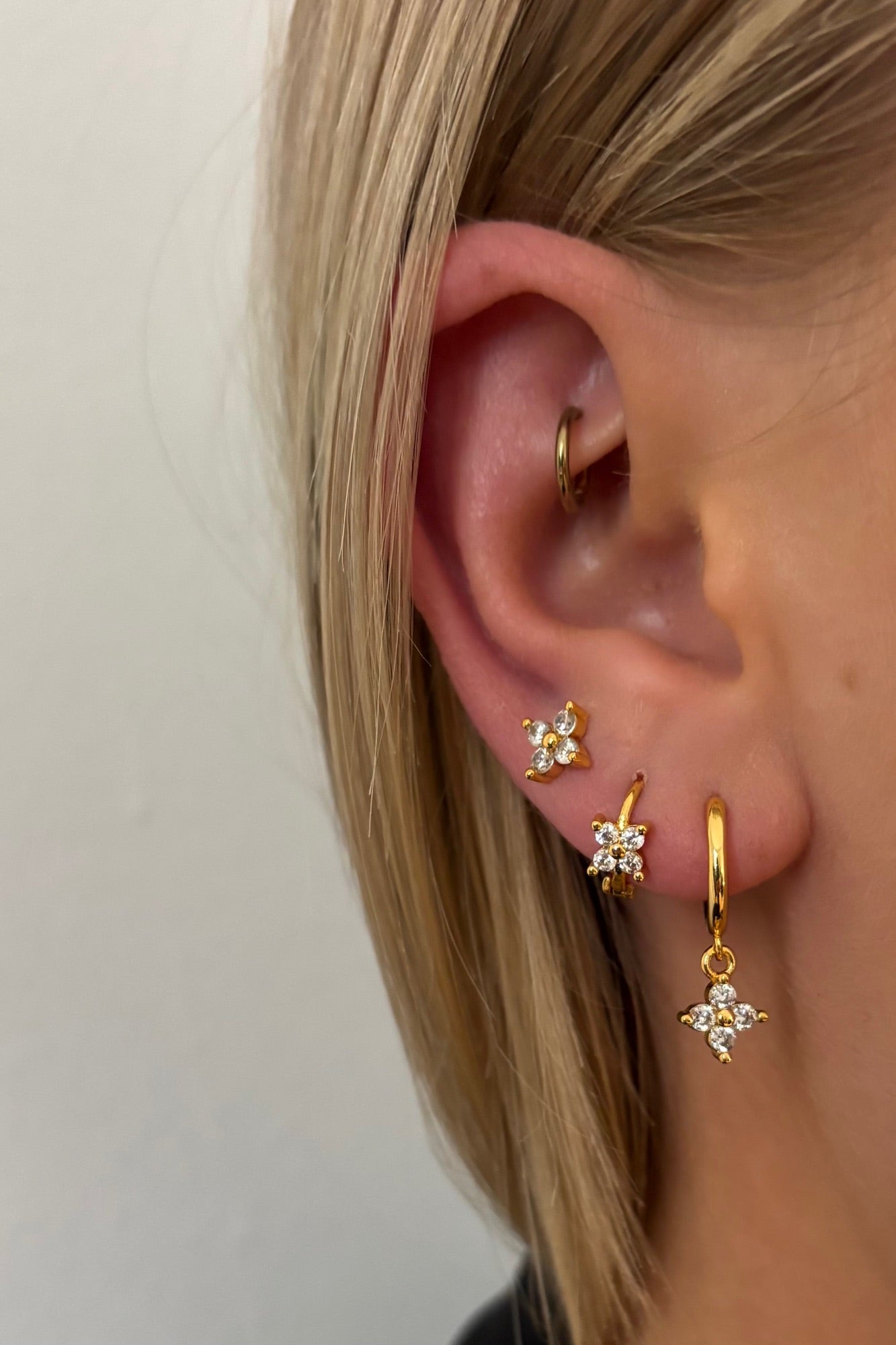 Elissa Stacker Earring Set Gold Plated