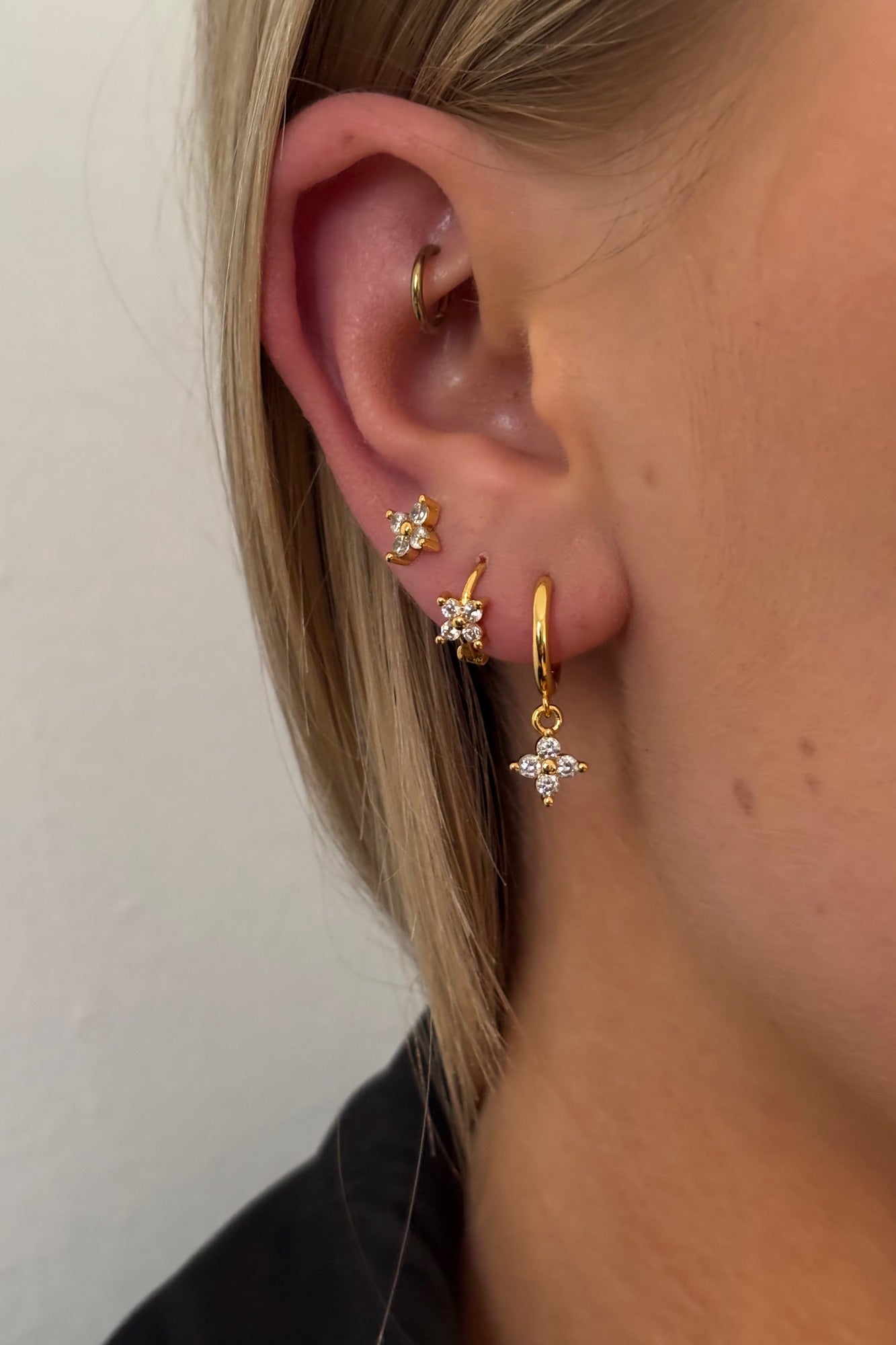 Elissa Stacker Earring Set Gold Plated