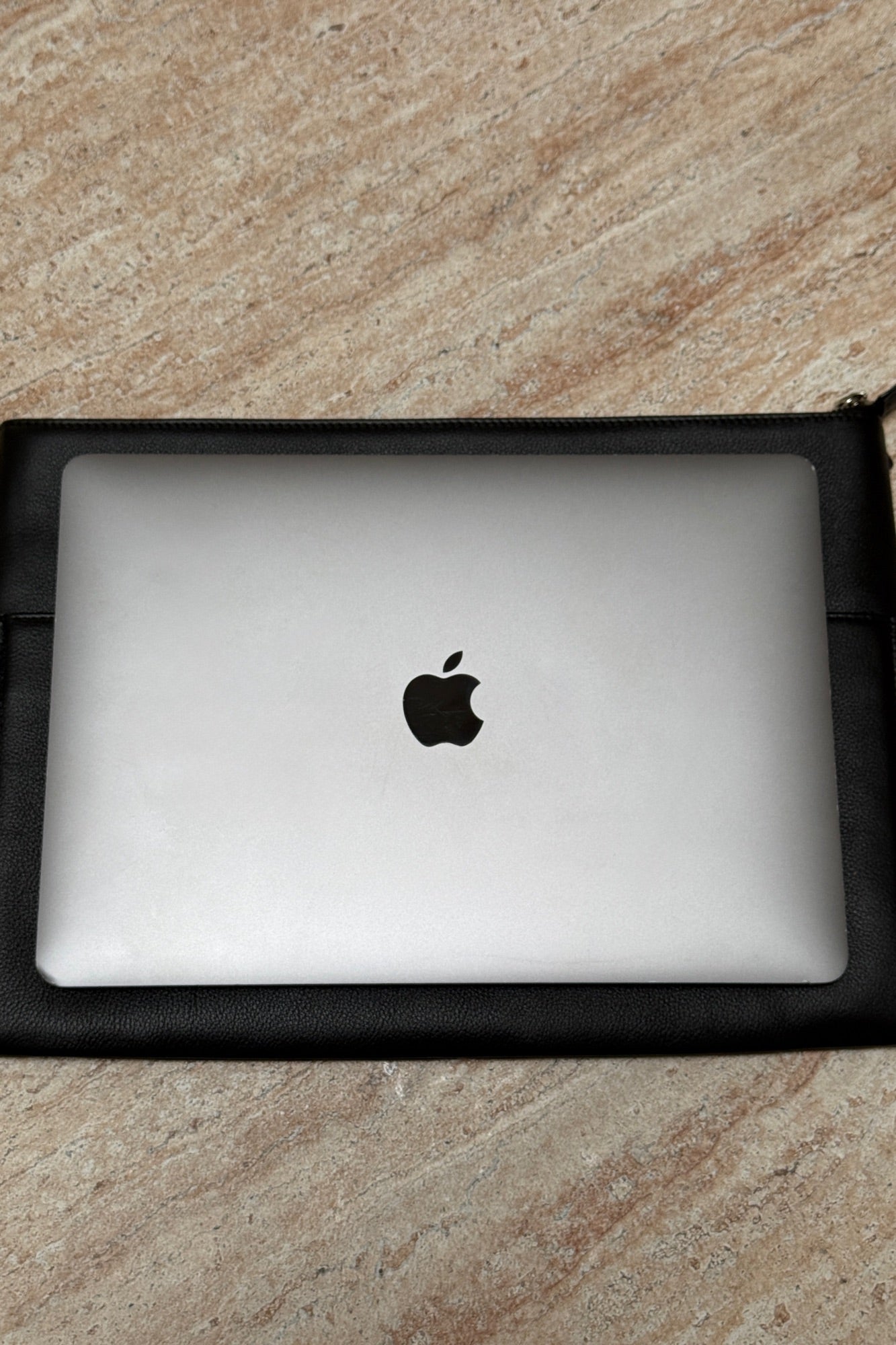 Essential Genuine Leather Laptop Case Black