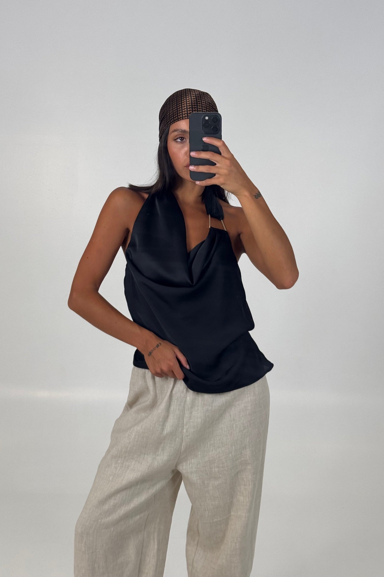 Hazel Halter Neck Top Black - FINAL SALE