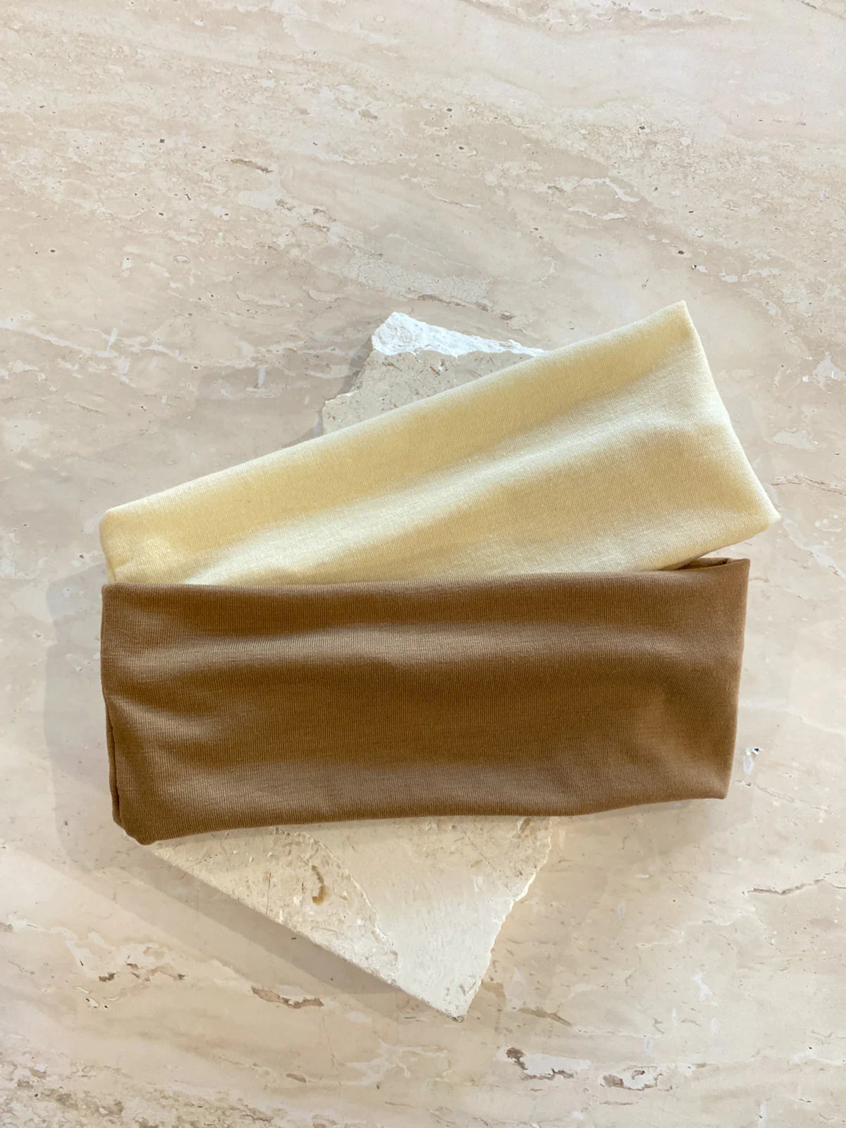 Elastic Headband Set Cream/Brown