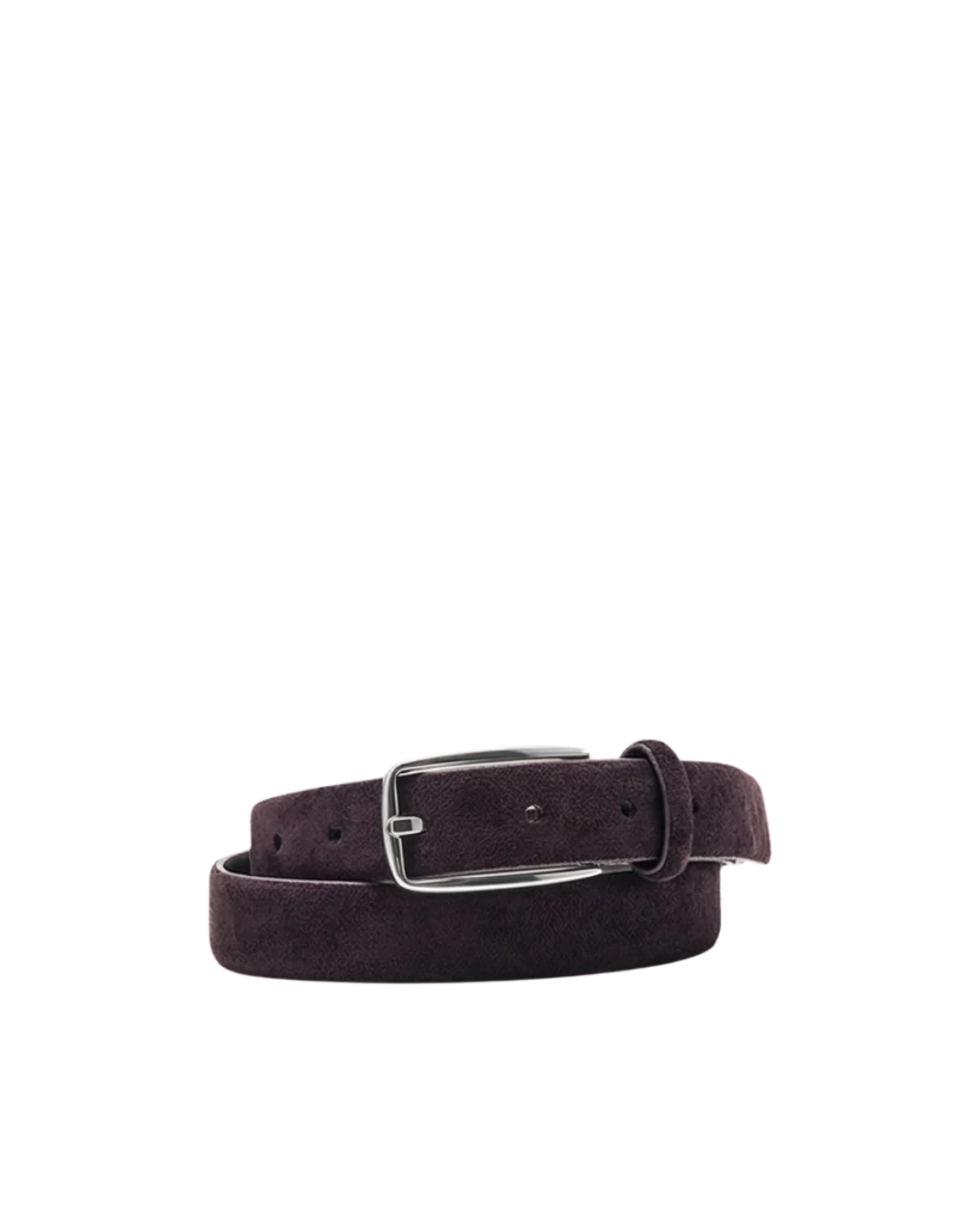 Helena Belt Dark Chocolate Suede-Silver