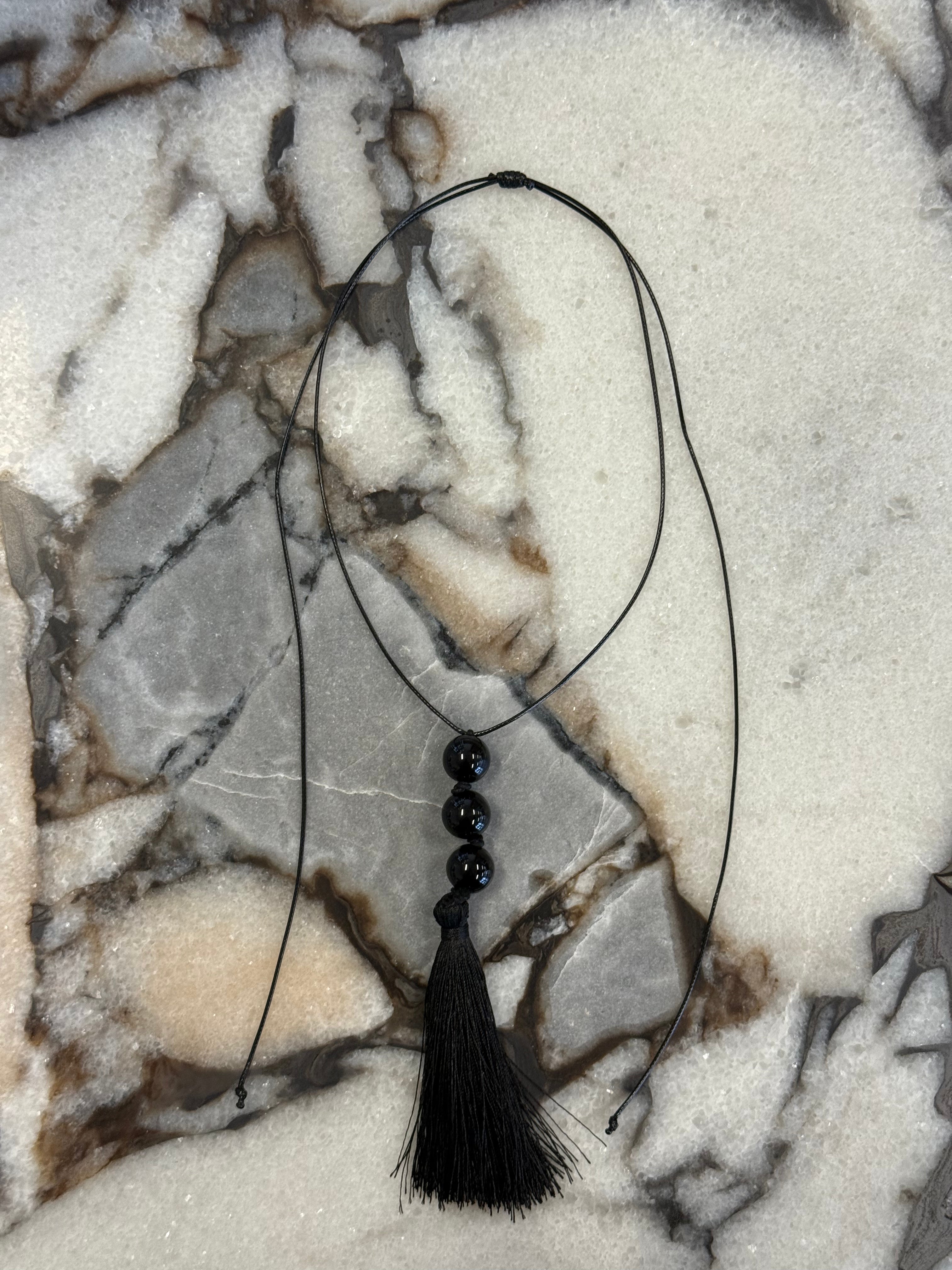 Anton Tassel Necklace Black