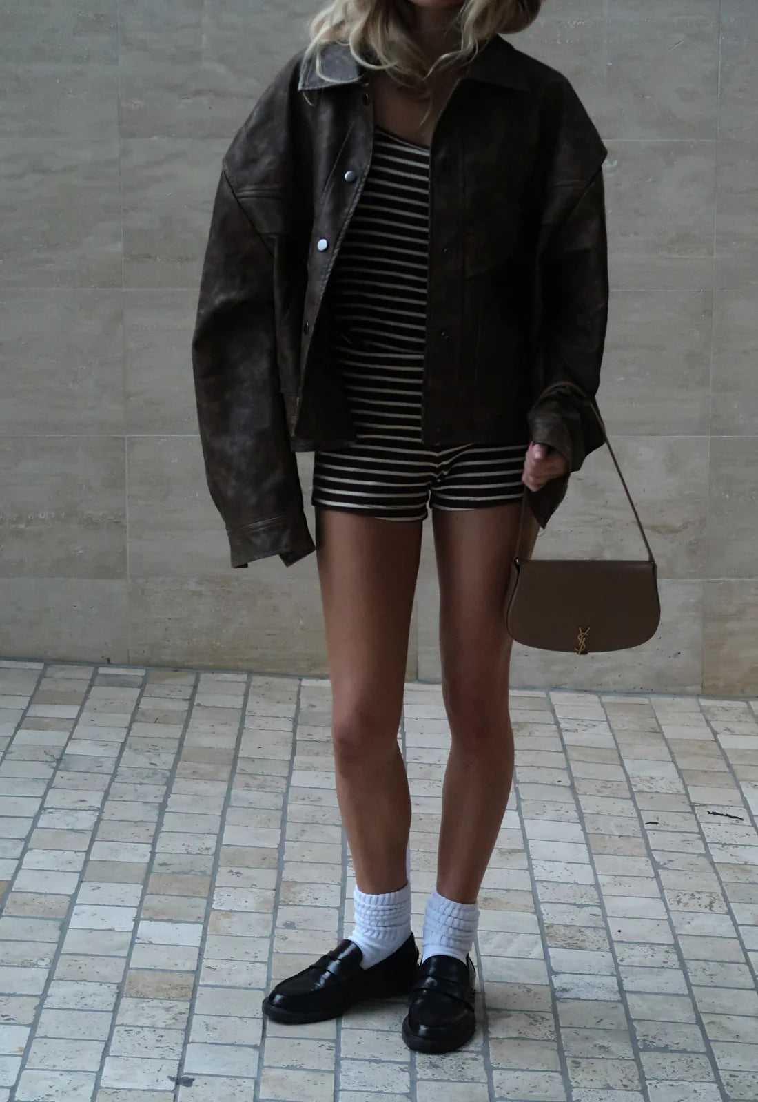 Carrie Mini Short Wine Stripe