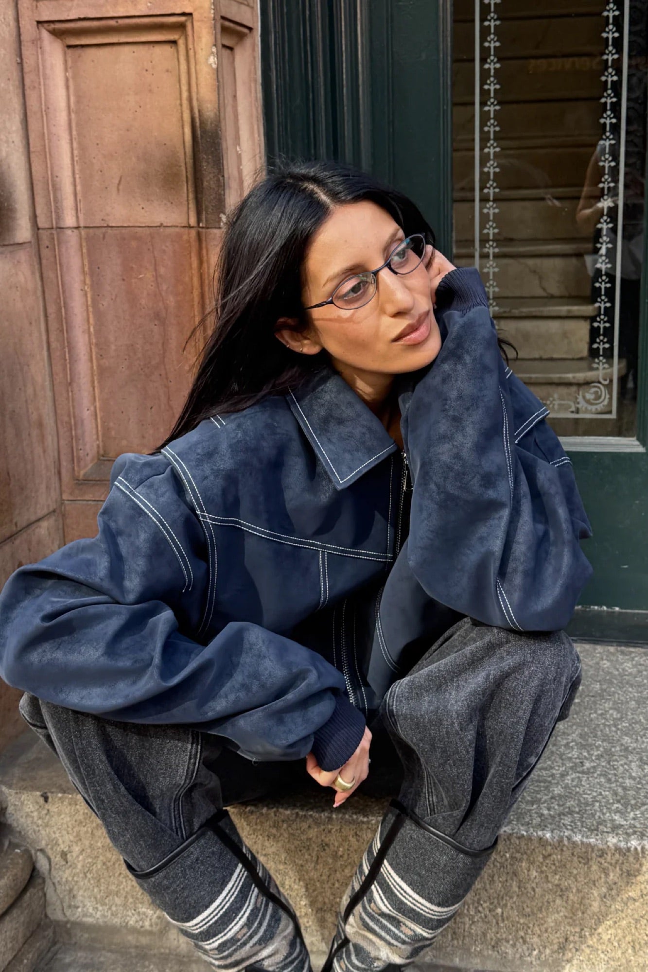 Vista Bomber Washed Navy
