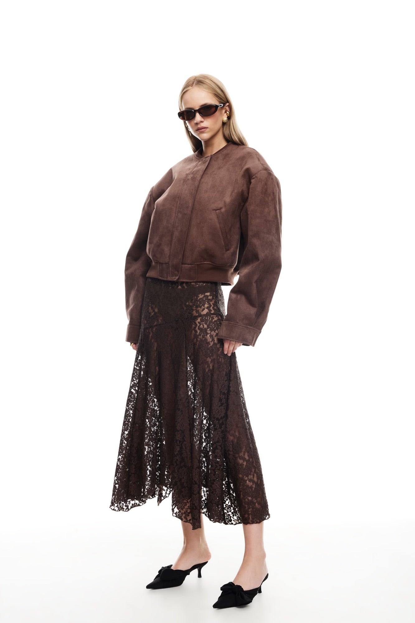 Legacy Suede Bomber Coffee