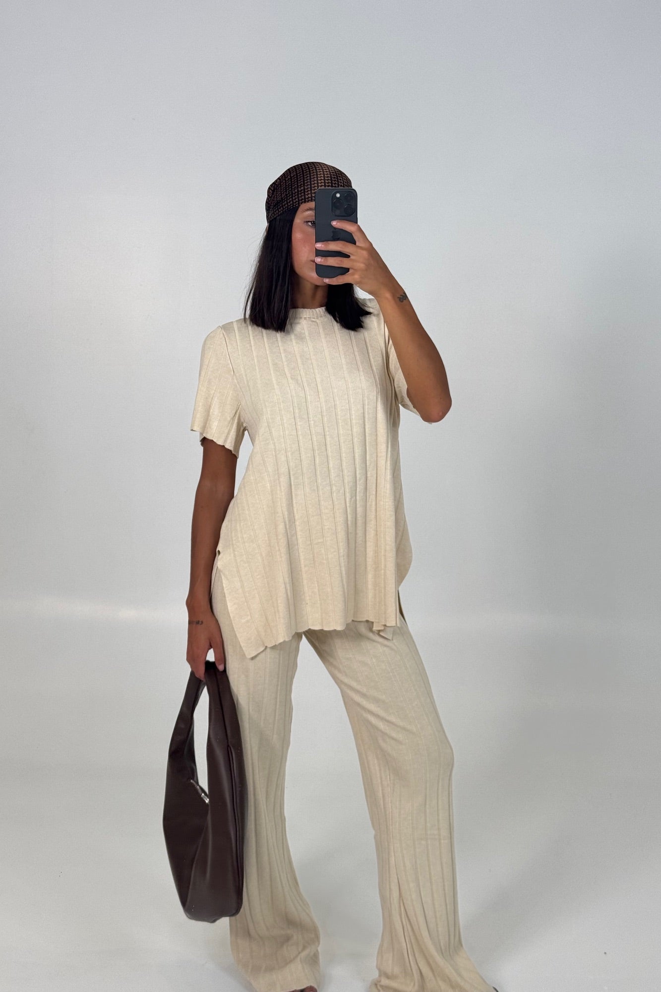 Leighton Ribbed Pant Bone - FINAL SALE
