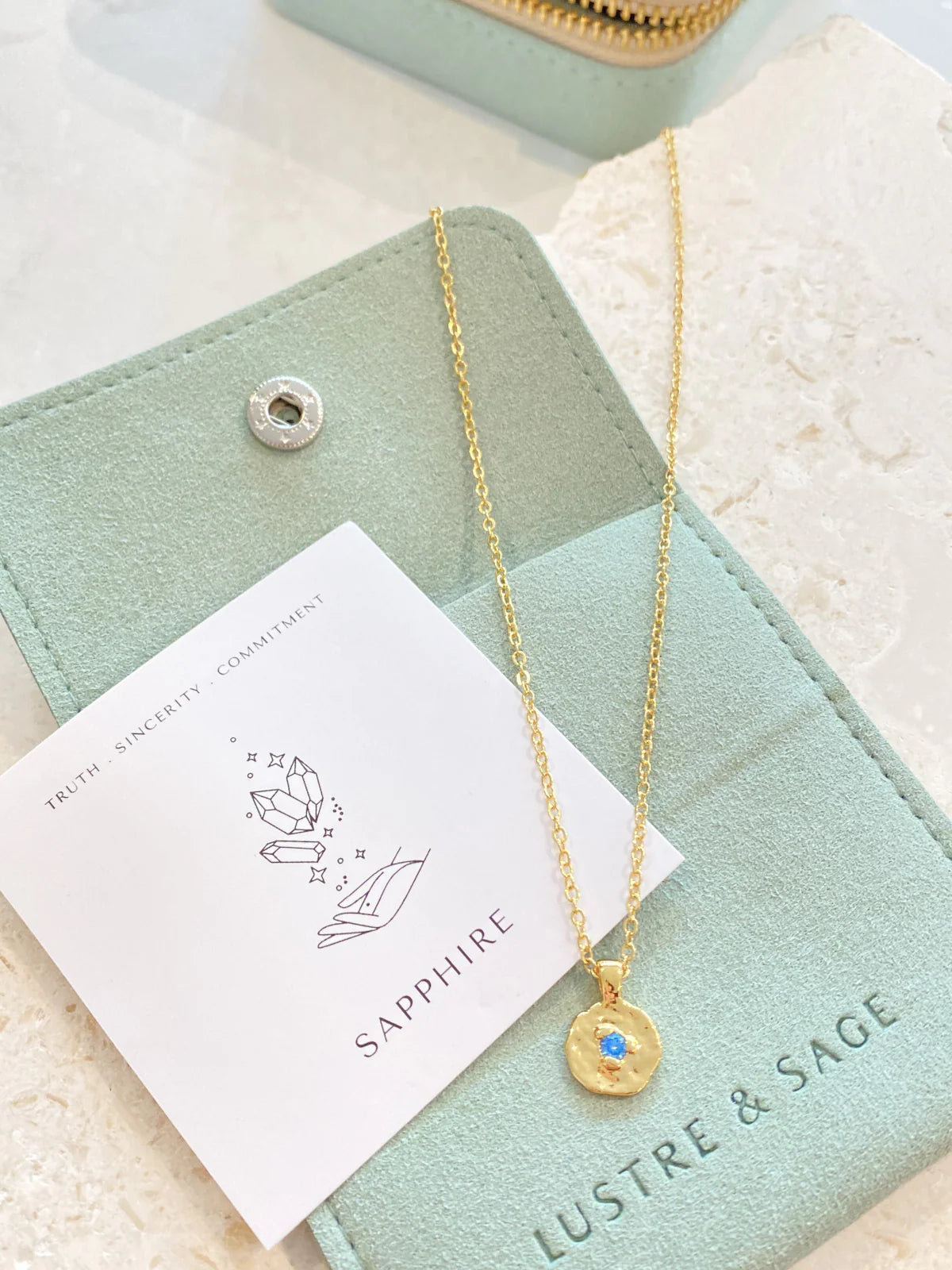 Birthstone 18k Gold Plated Necklace - September
